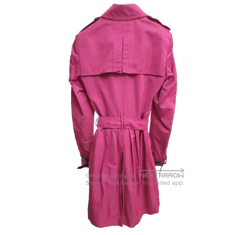 Burberry Burberry Pink Silk Mid-Length Trench Coat. Size S / US 4 / IT 40 - 1 Thumbnail