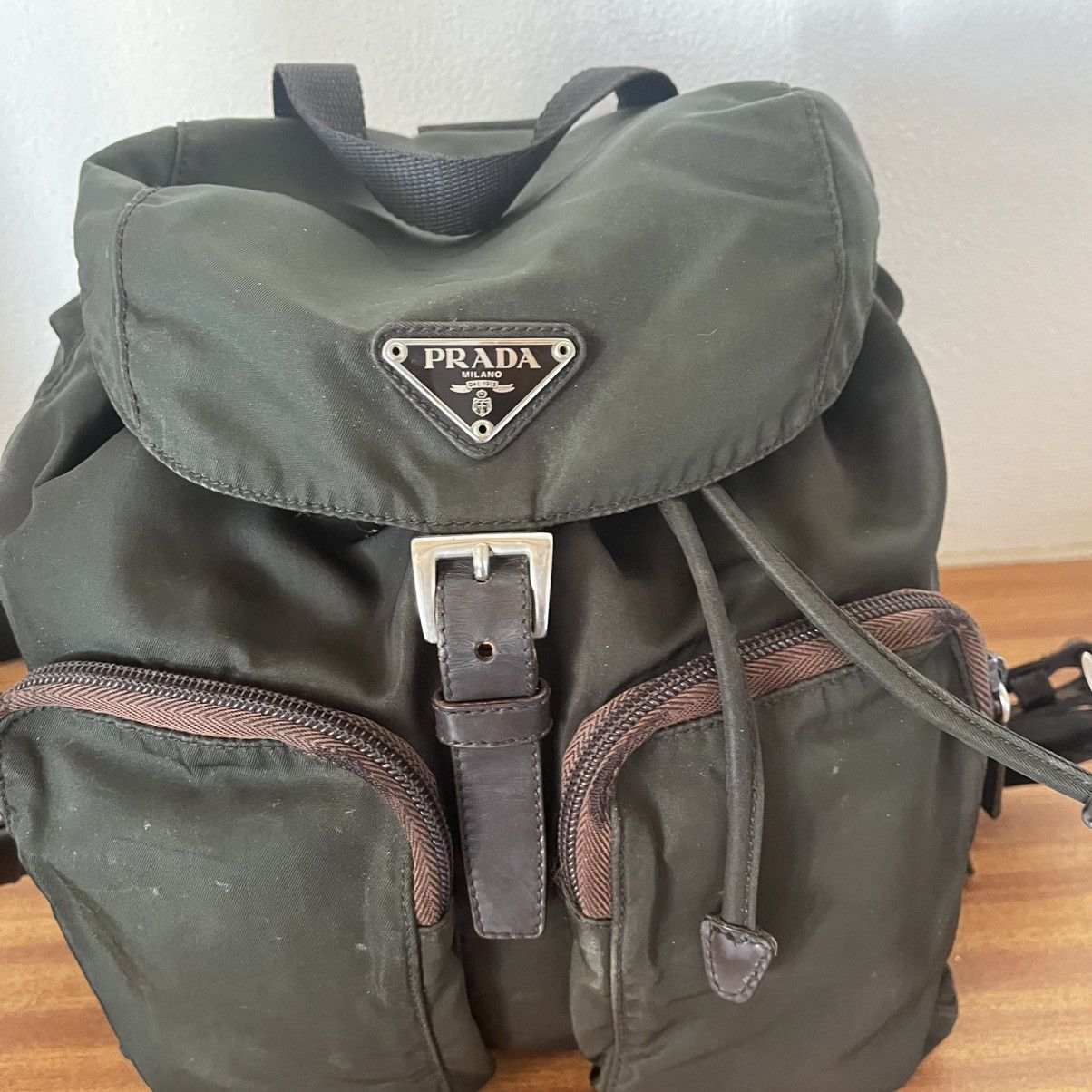 Prada Prada backpack nylon khaki vintage Size ONE SIZE - 4 Thumbnail