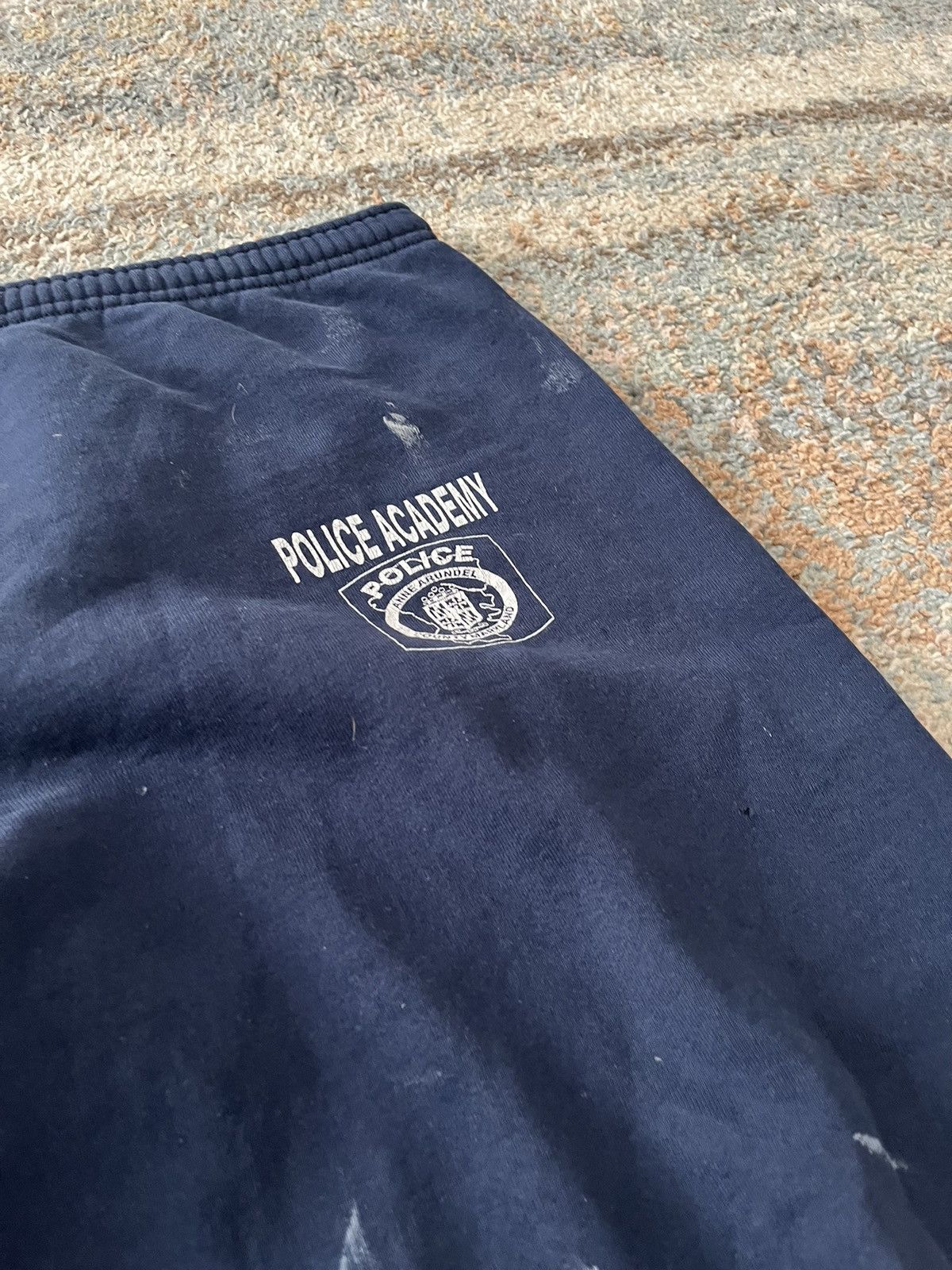 Jerzees × Vintage VTG Y2K JERZEES Police Sweatpants 2XL Navy Distressed Size US 38 / EU 54 - 8 Thumbnail