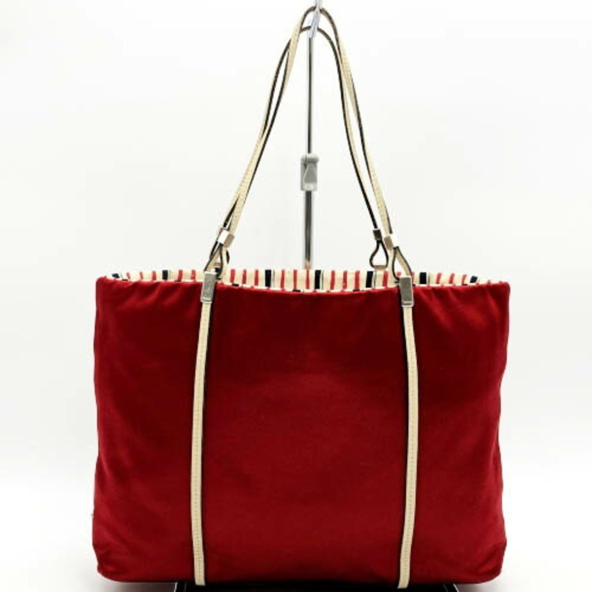 image of Prada Tote Bag Handbag Triangle Red Satin Ladies Fashion Itpyetoylgsc, Women's