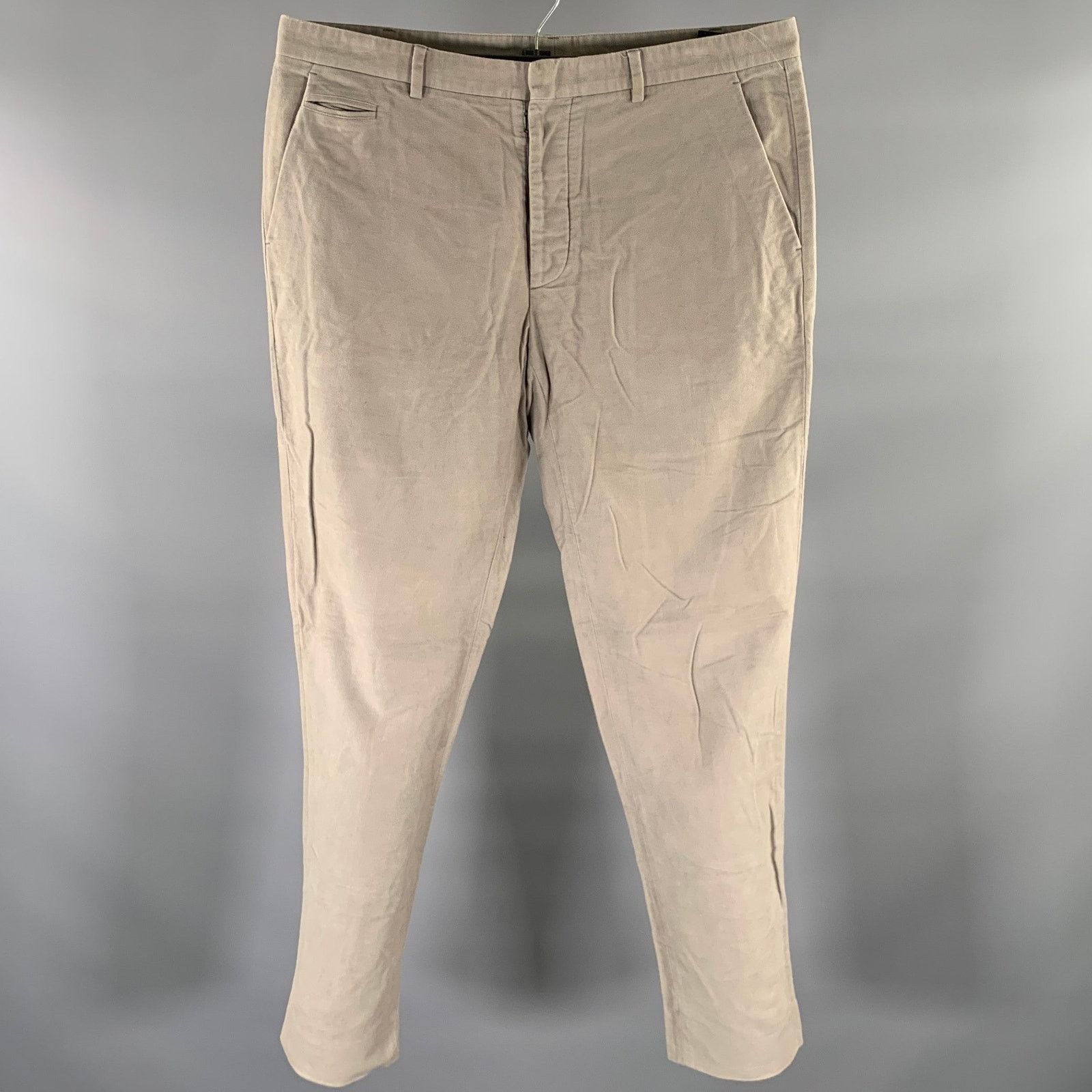 Maison Margiela MAISON MARGIELA Size 34 Grey Cotton Straight Casual Pants Size US 34 / EU 50 - 1 Thumbnail