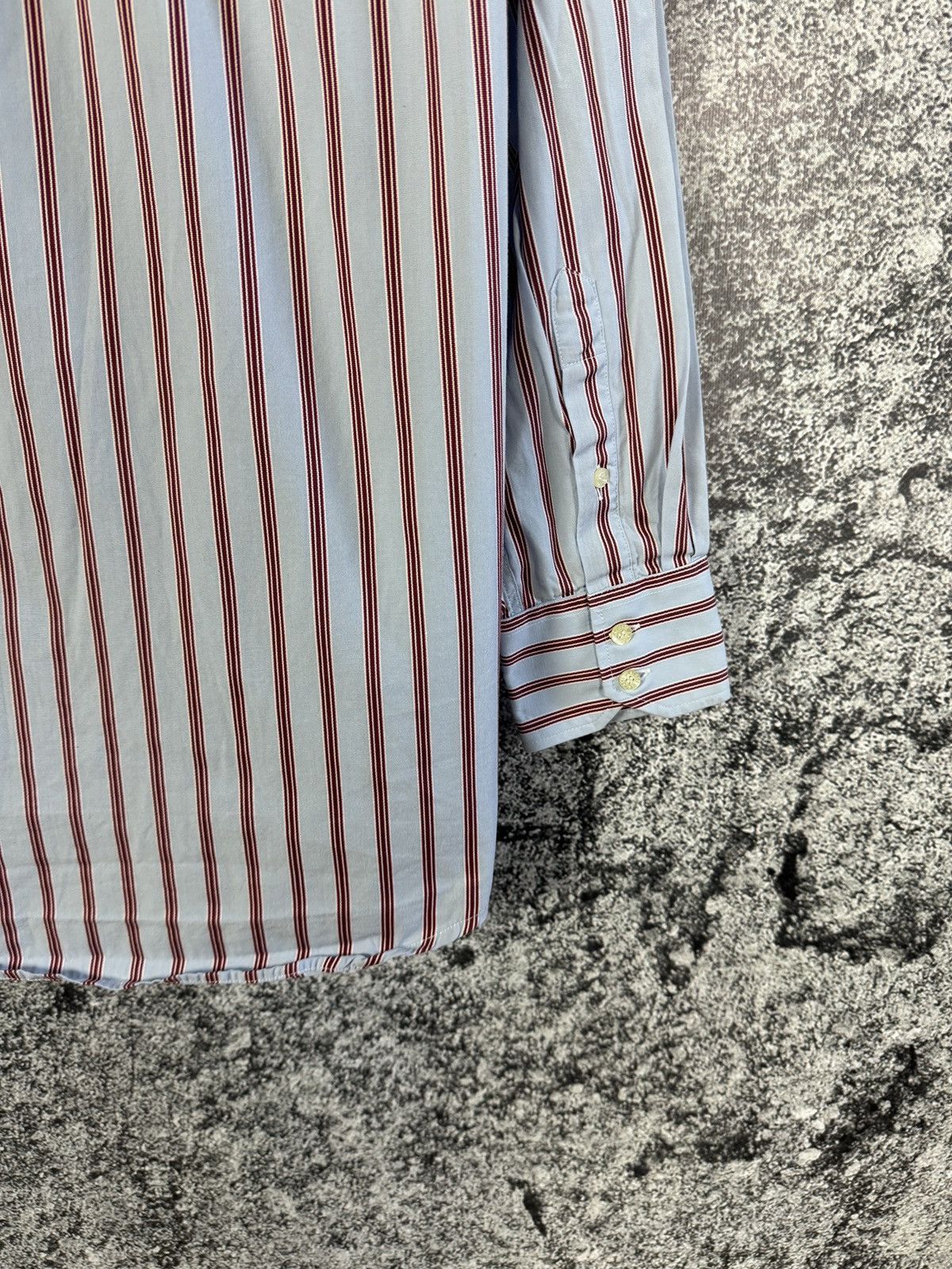 Lacoste Lacoste Vintage Long Sleeve Striped Shirt Button Up Size 42 Size US XL / EU 56 / 4 - 13 Thumbnail