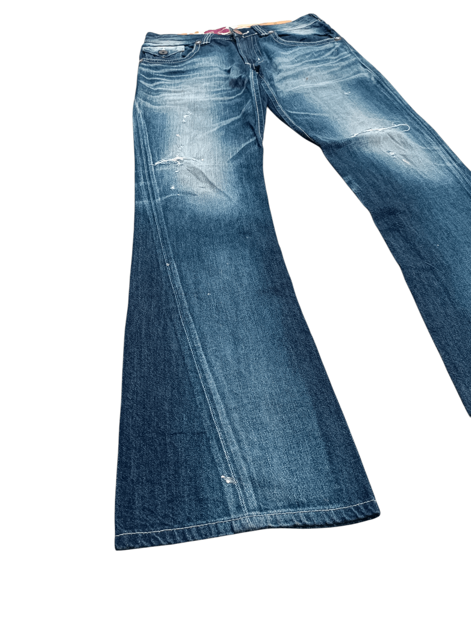 14th Addiction × Edwin × If Six Was Nine Edwin Exclusive Vintage Flare Distressed Whiskers Denim Size US 33 - 2 Thumbnail