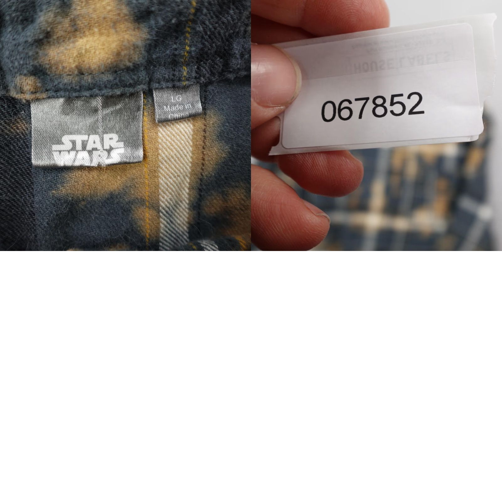 Star Wars Star Wars Shirt Womens Large Bleach Flannel Grogu Mandalorian Button Up Plaid Gray Cotton Long Sleeve Collared Pockets Size L / US 10 / IT 46 - 9 Thumbnail