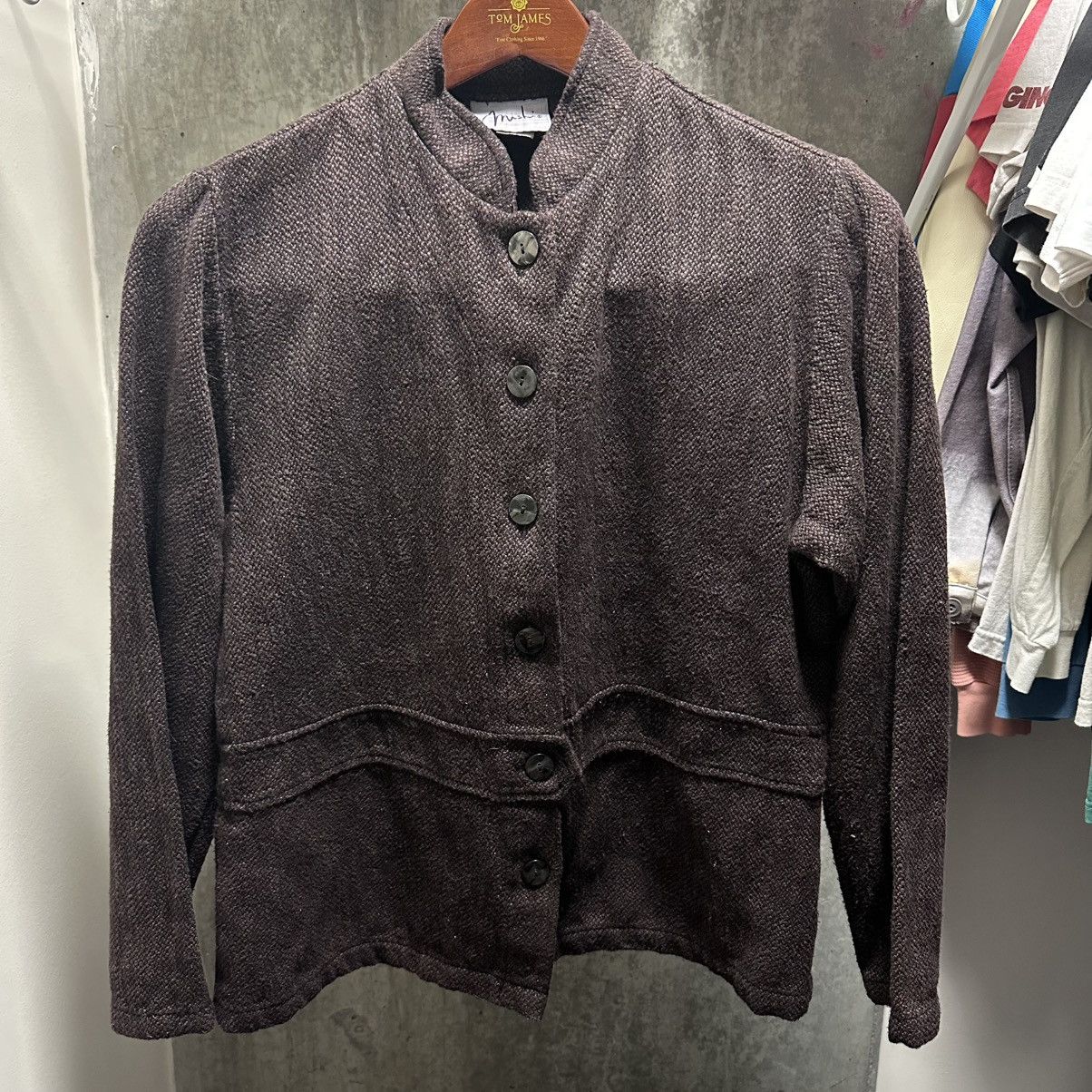Other Mishi Brown Textured Cotton Jacket Womens Large Made in USA Size L / US 10 / IT 46 - 1 Thumbnail