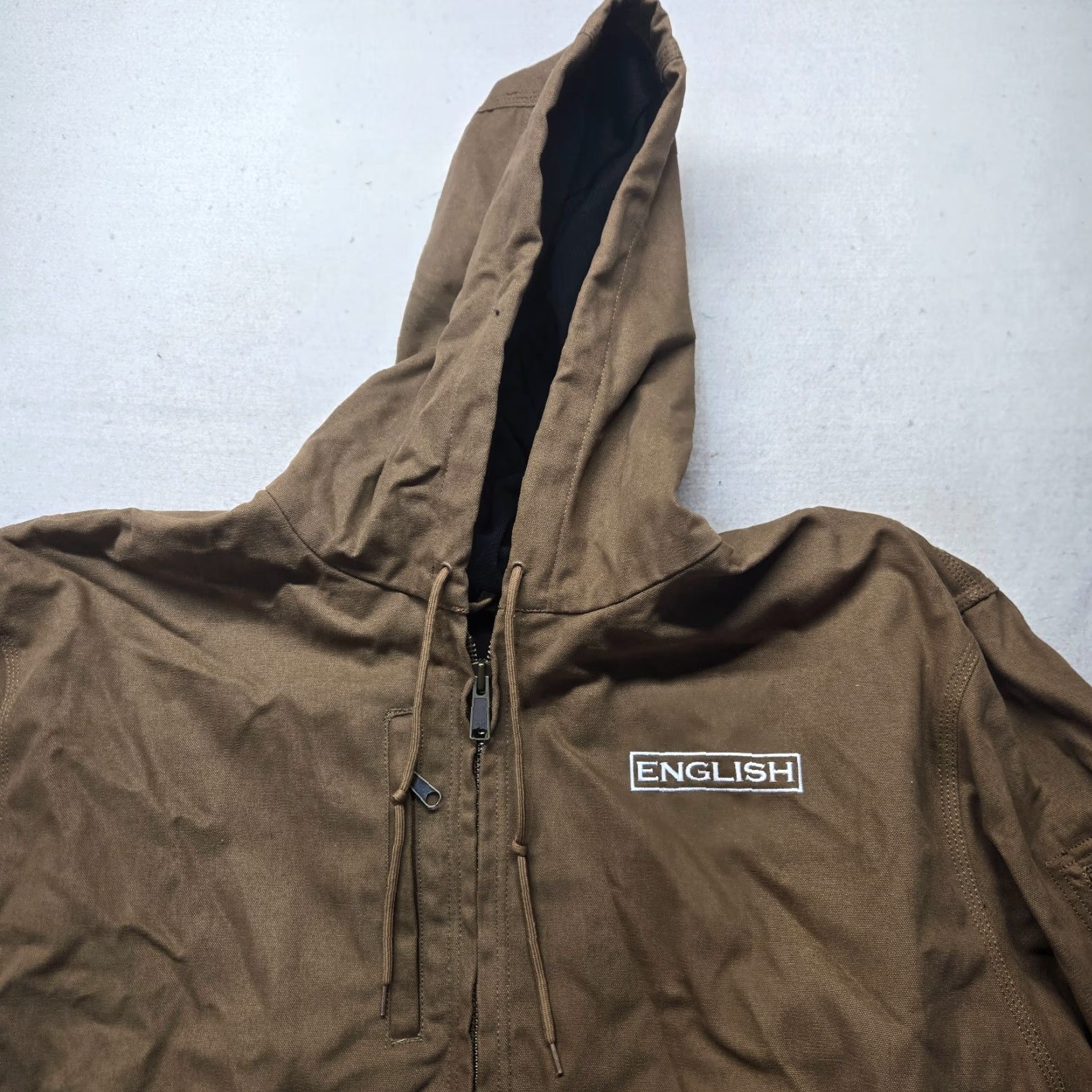 Vintage VINTAGE Crown Jacket Outerwear Canvas Workwear Hooded Full Zip Adult Men’s XXXXL 4XL Brown Cotton Polyester Nylon Lined Insulated Pockets Zip Size US XXL / EU 58 / 5 - 2 Thumbnail