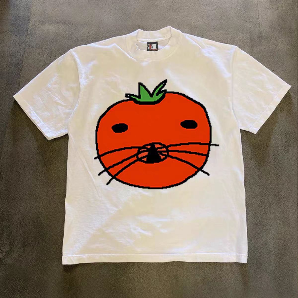 Vintage White retro casual tomato cat print t-shirt Size US M / EU 48-50 / 2 - 1 Thumbnail