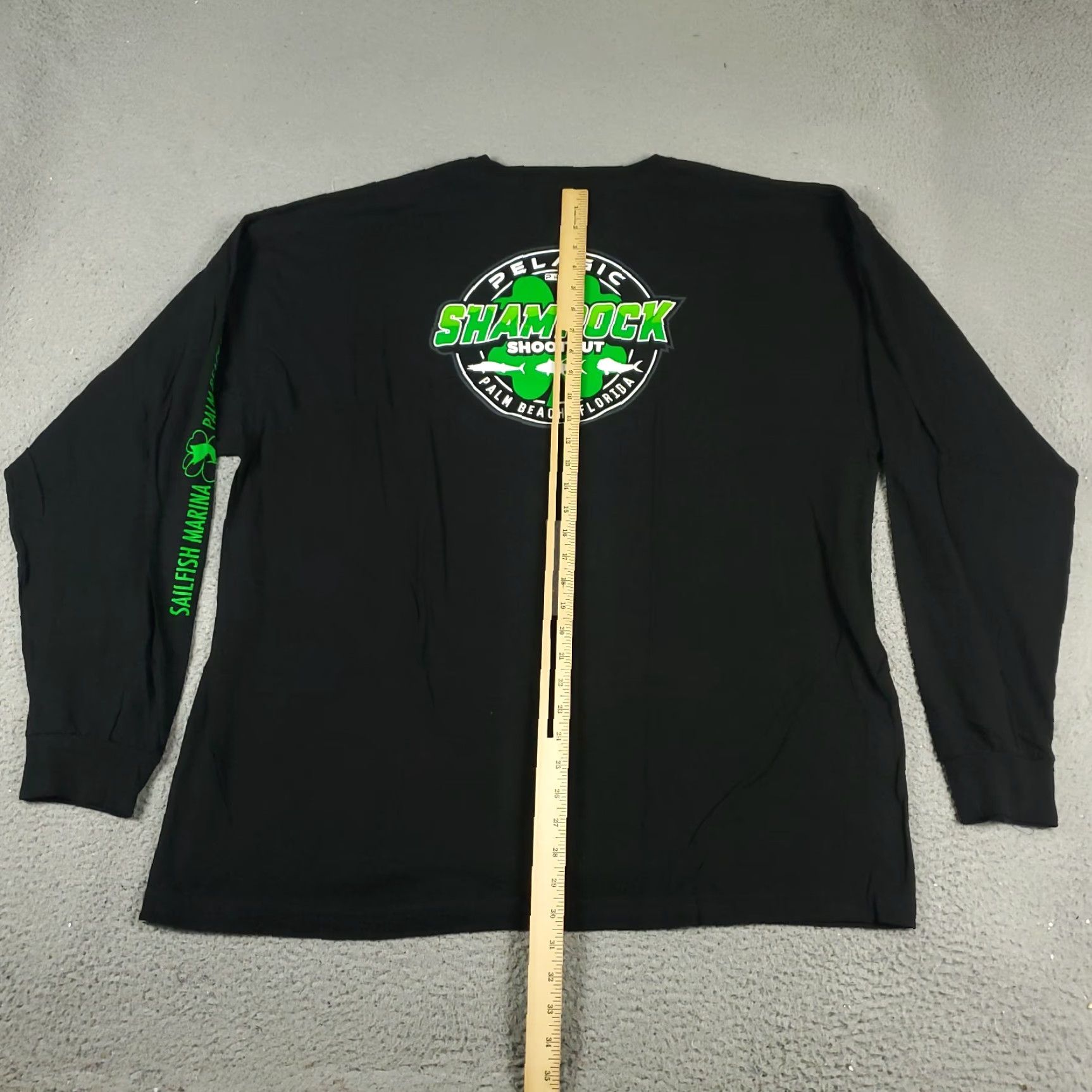Vintage Pelagic Long Sleeve T-Shirt Men's 2XL Black Palm Beach Shamrock Graphic Size US XXL / EU 58 / 5 - 5 Thumbnail