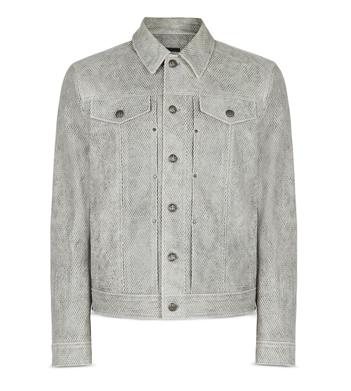 John Varvatos Snake Embossed Leather Trucker jacket EU 48 USA 38 Size US M / EU 48-50 / 2 - 3 Thumbnail