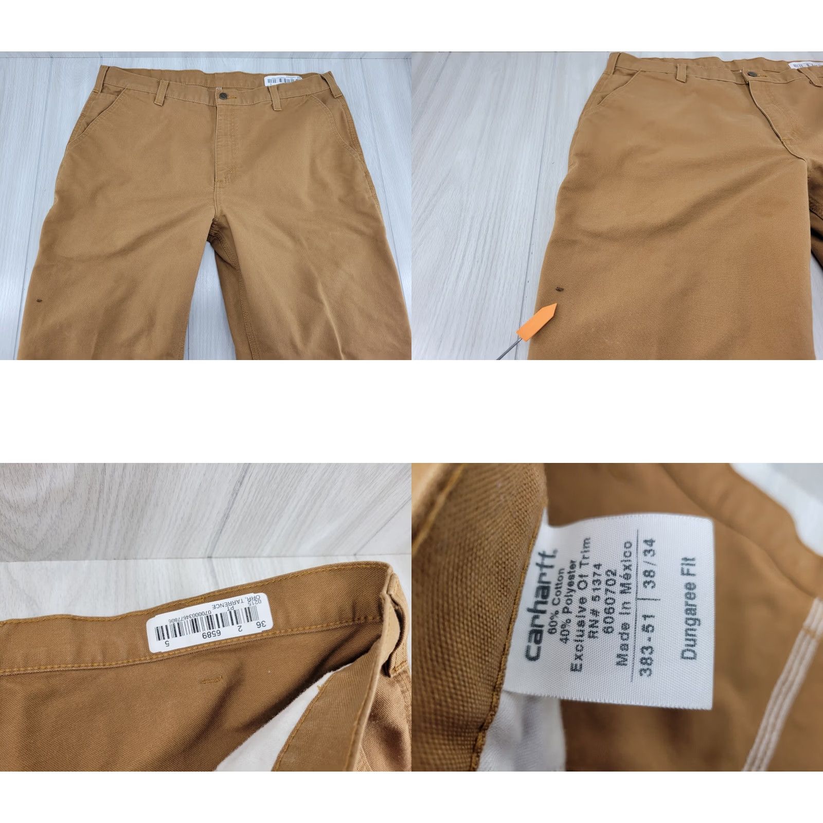 Carhartt VINTAGE Carhartt Men’s Carpenter Dungaree Pants 38x34 Brown 383-51 #2 Size US 38 / EU 54 - 8 Thumbnail
