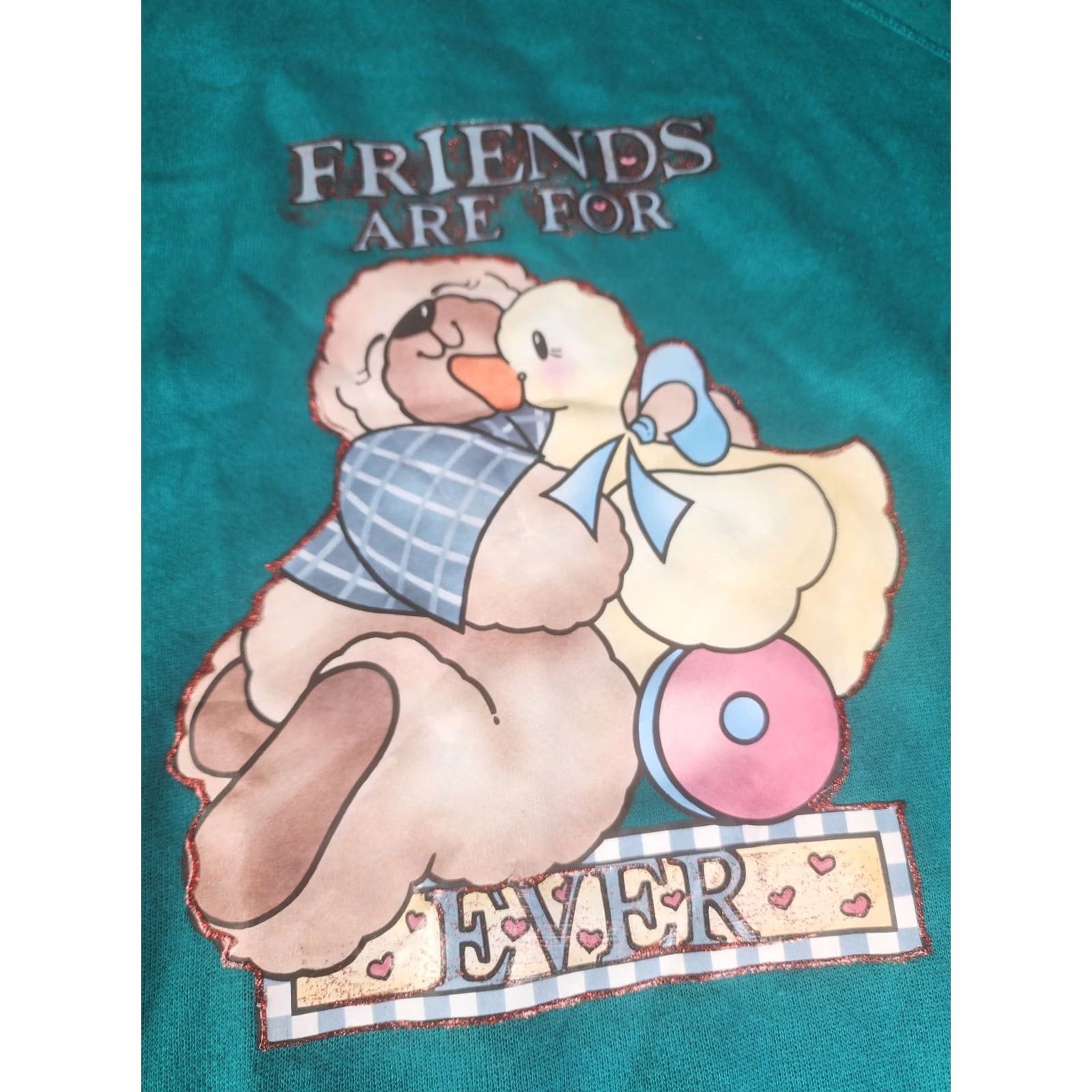 Hanes VINTAGE Hanes USA Sweatshirt Turquoise XL Men Crew Neck Long Sleeve Pullover Very Soft Friends Are Forever Size US XL / EU 56 / 4 - 2 Thumbnail