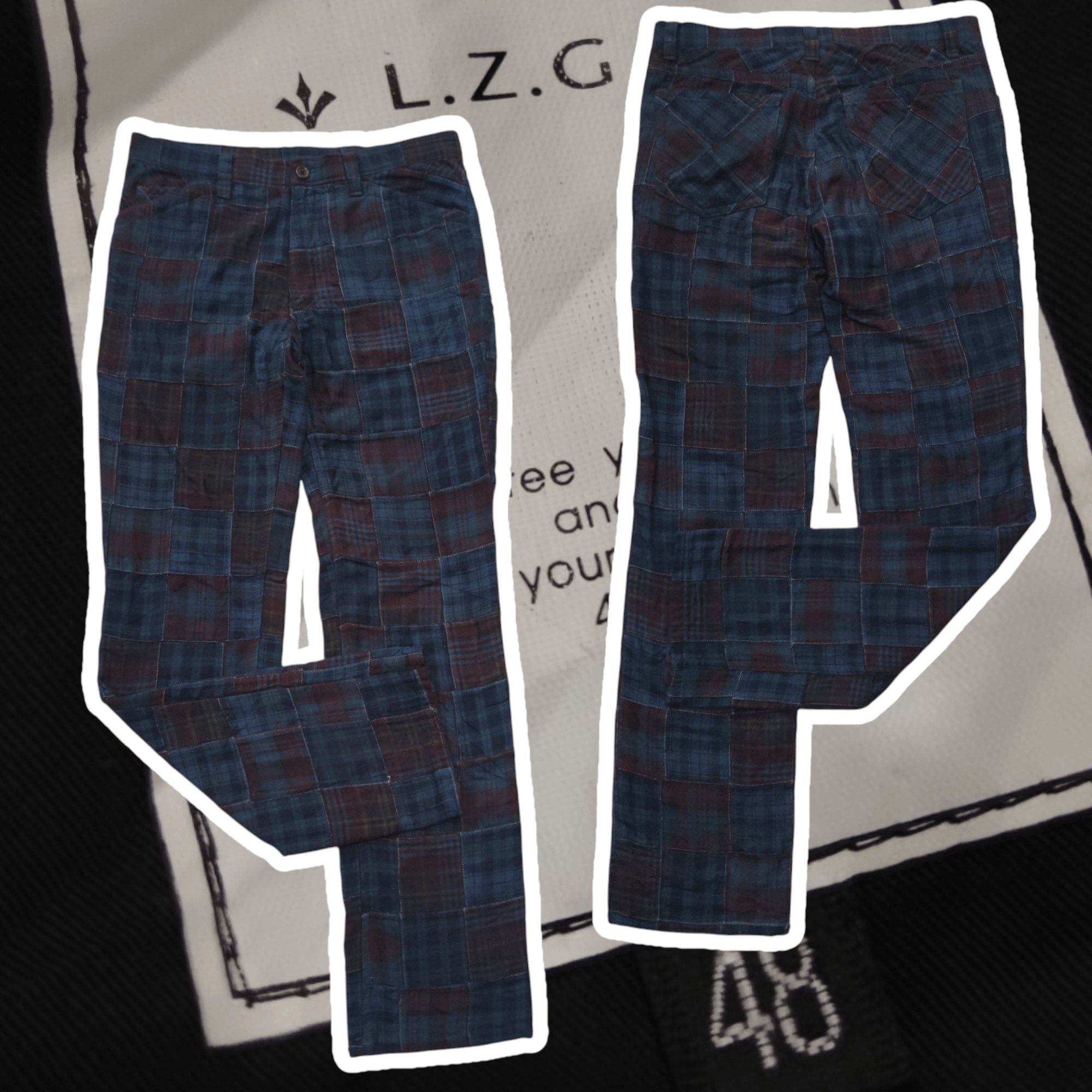 If Six Was Nine × Japanese Brand L.Z.G RARE PATCHWORK DESIGN PANT MADE IN JAPAN Size US 33 - 1 Thumbnail