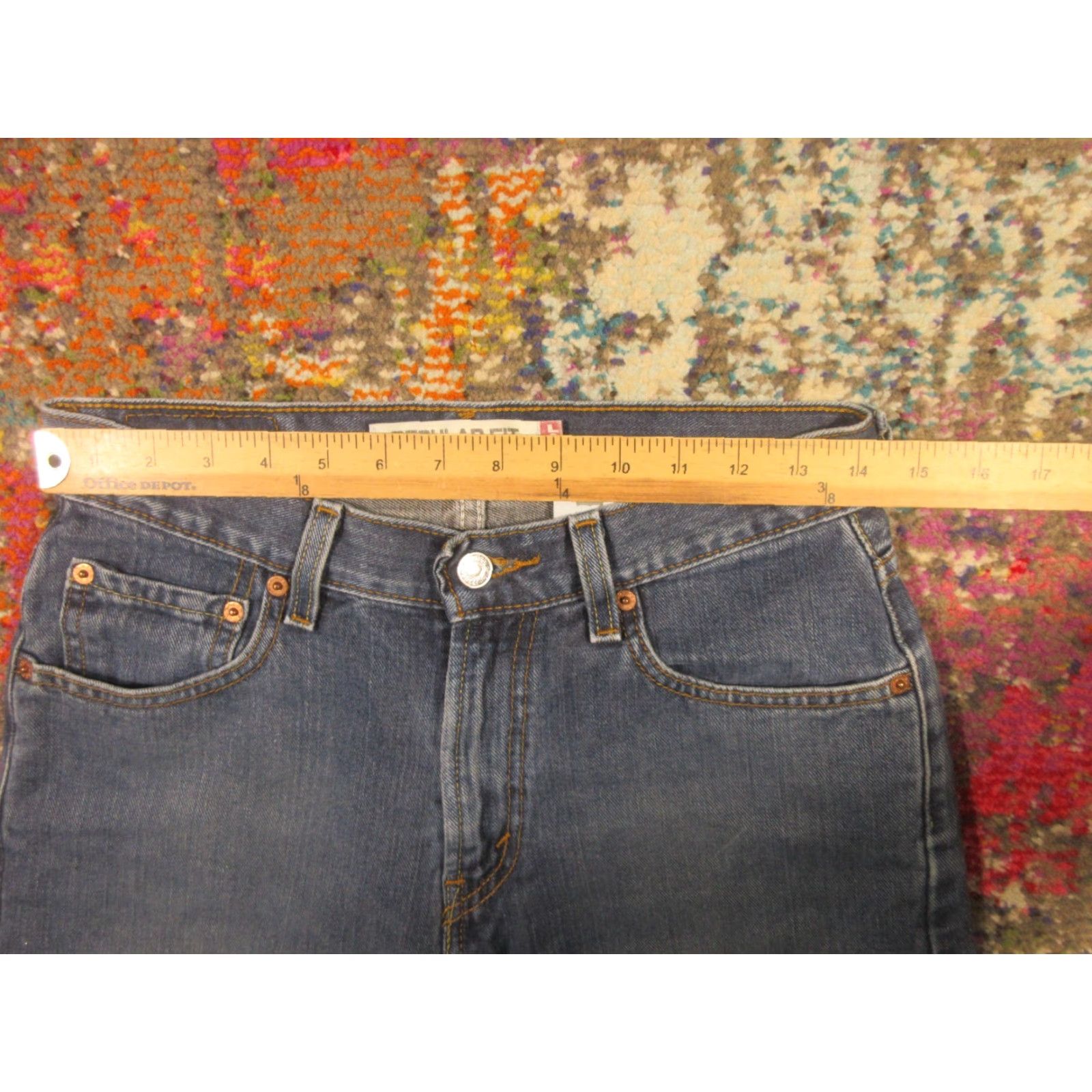 Levi's Levi's 505 Jeans 29x30 Medium Blue Denim Regular Straight Jeans Men Slim Comfort Pockets Belt Loops 5-Pocket Denim Zip Size US 29 - 6 Thumbnail
