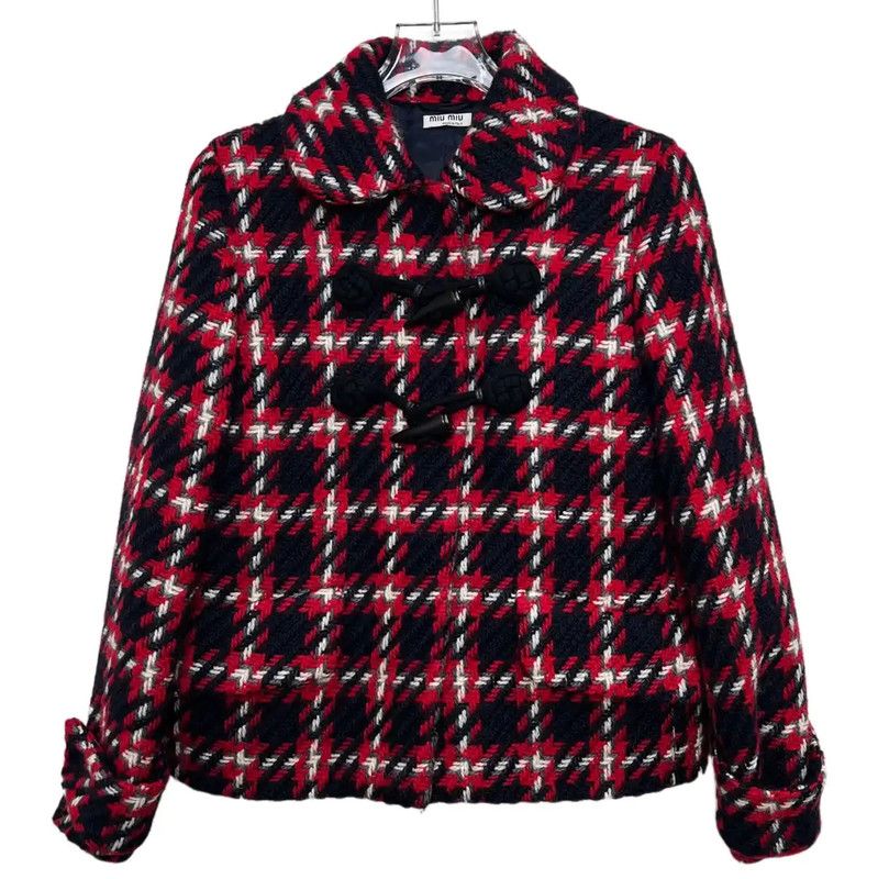 Miu Miu Miu Miu Red Cotton Blend Jacket 0089 Size M / US 6-8 / IT 42-44 - 1 Thumbnail