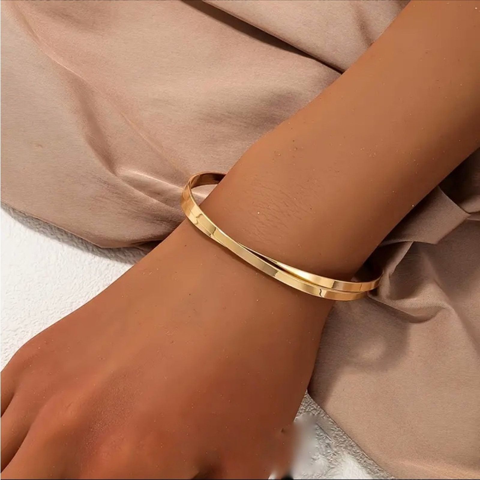 Nordstrom NEW NORDSTROM Duo Double Slim Band Bracelet Bangle Cuff Size ONE SIZE - 3 Thumbnail