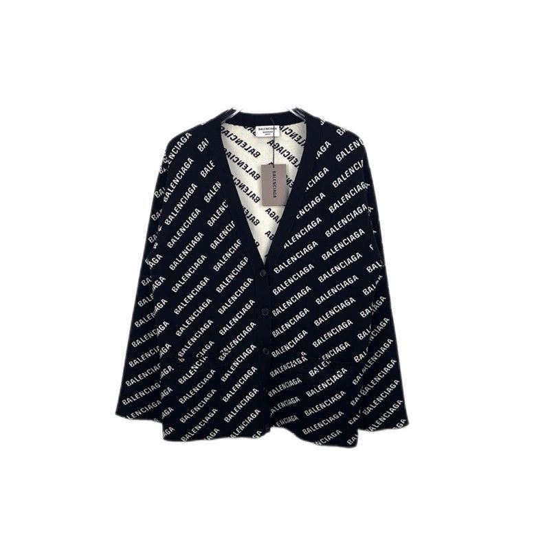 Balenciaga Balenciaga black full print bullet screen cardigan-2506 Size US M / EU 48-50 / 2 - 1 Thumbnail