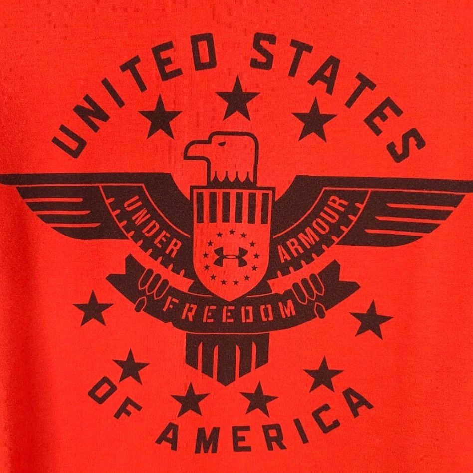 Under Armour Under Armour Freedom Eagle T Shirt Mens XL Orange United States Of America Shirt Mens XL Orange Patriotism Size US XL / EU 56 / 4 - 5 Thumbnail