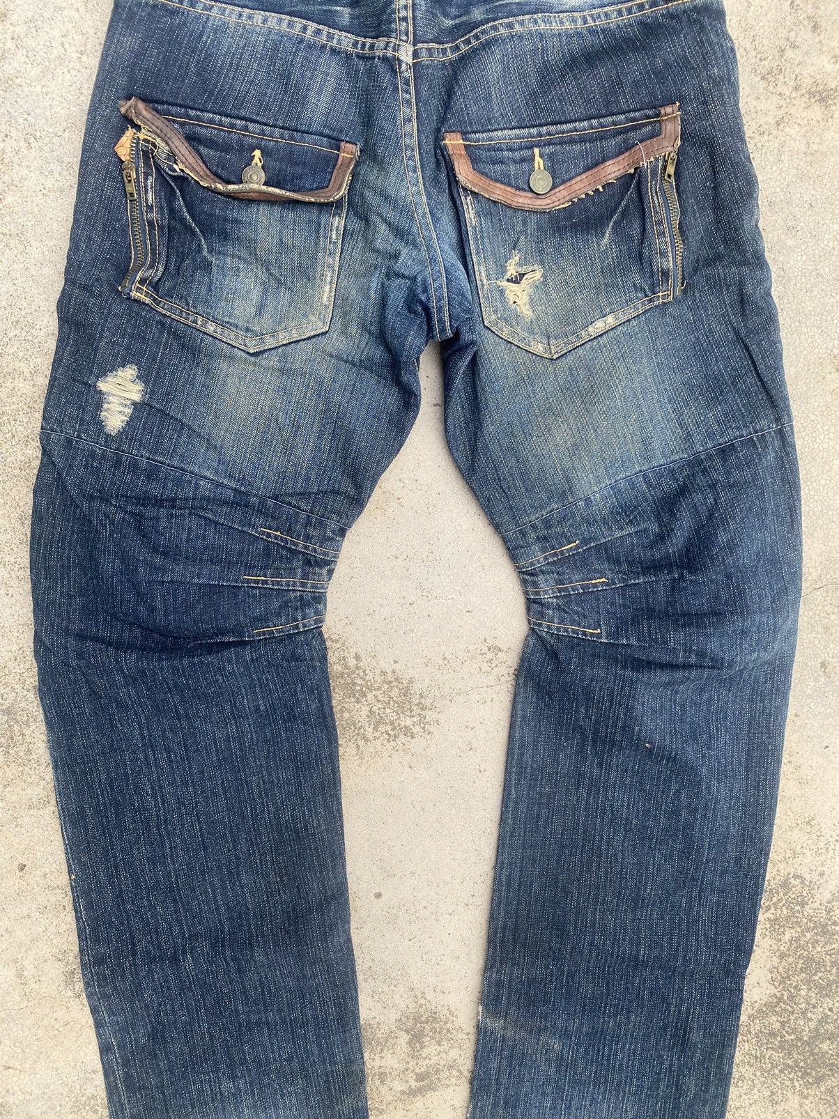If Six Was Nine × Japanese Brand × PPFM PPFM Double Waist Zipper Clawmark Denim Jeans Size US 31 - 19 Thumbnail