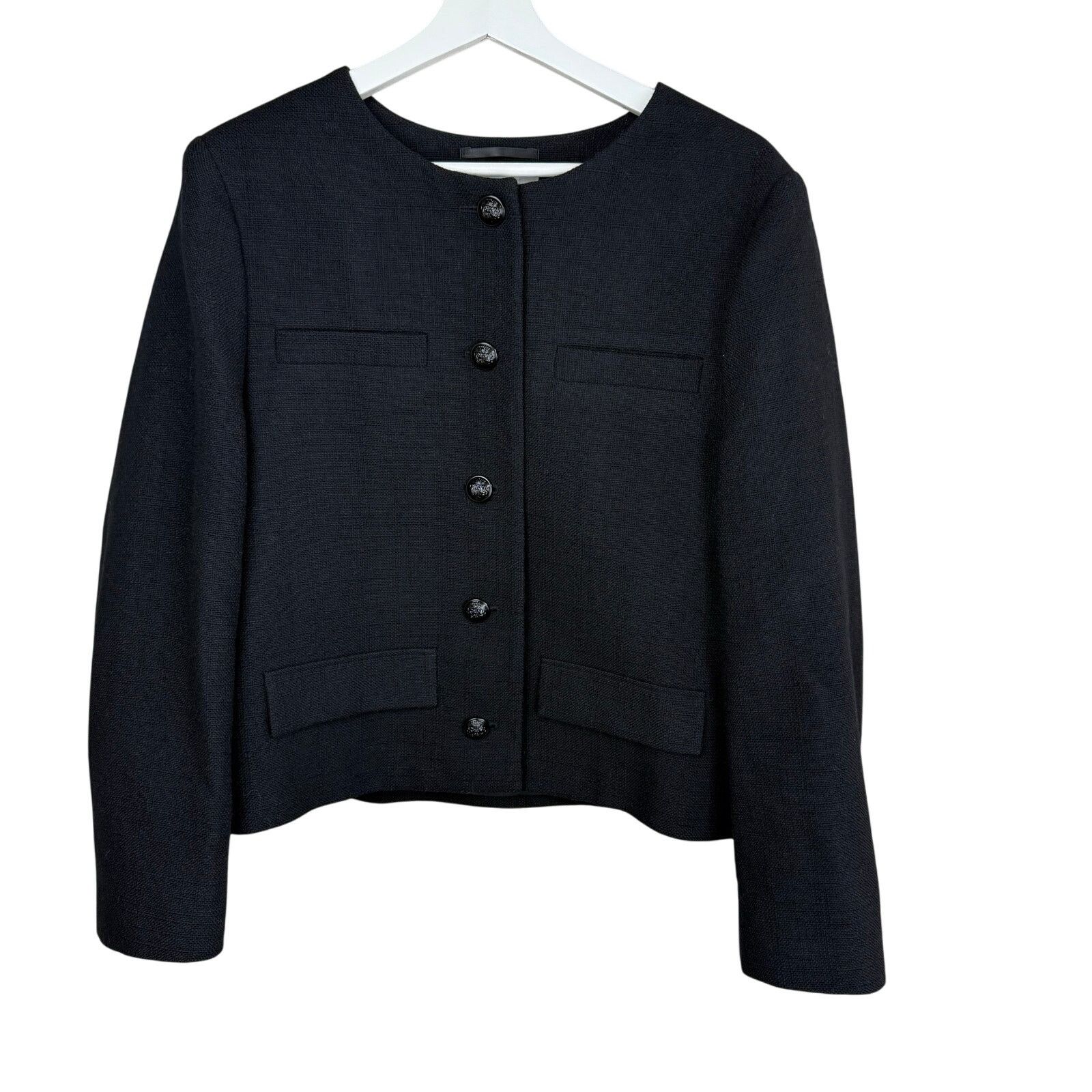 Reiss REISS Nola Cropped Wool Jacket - Black Size XL / US 12-14 / IT 48-50 - 7 Thumbnail