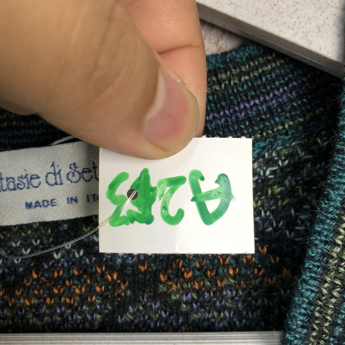 Homespun Knitwear Lantasie Di Settember made in italy Green Knitwear #A263 Size US L / EU 52-54 / 3 - 10 Thumbnail