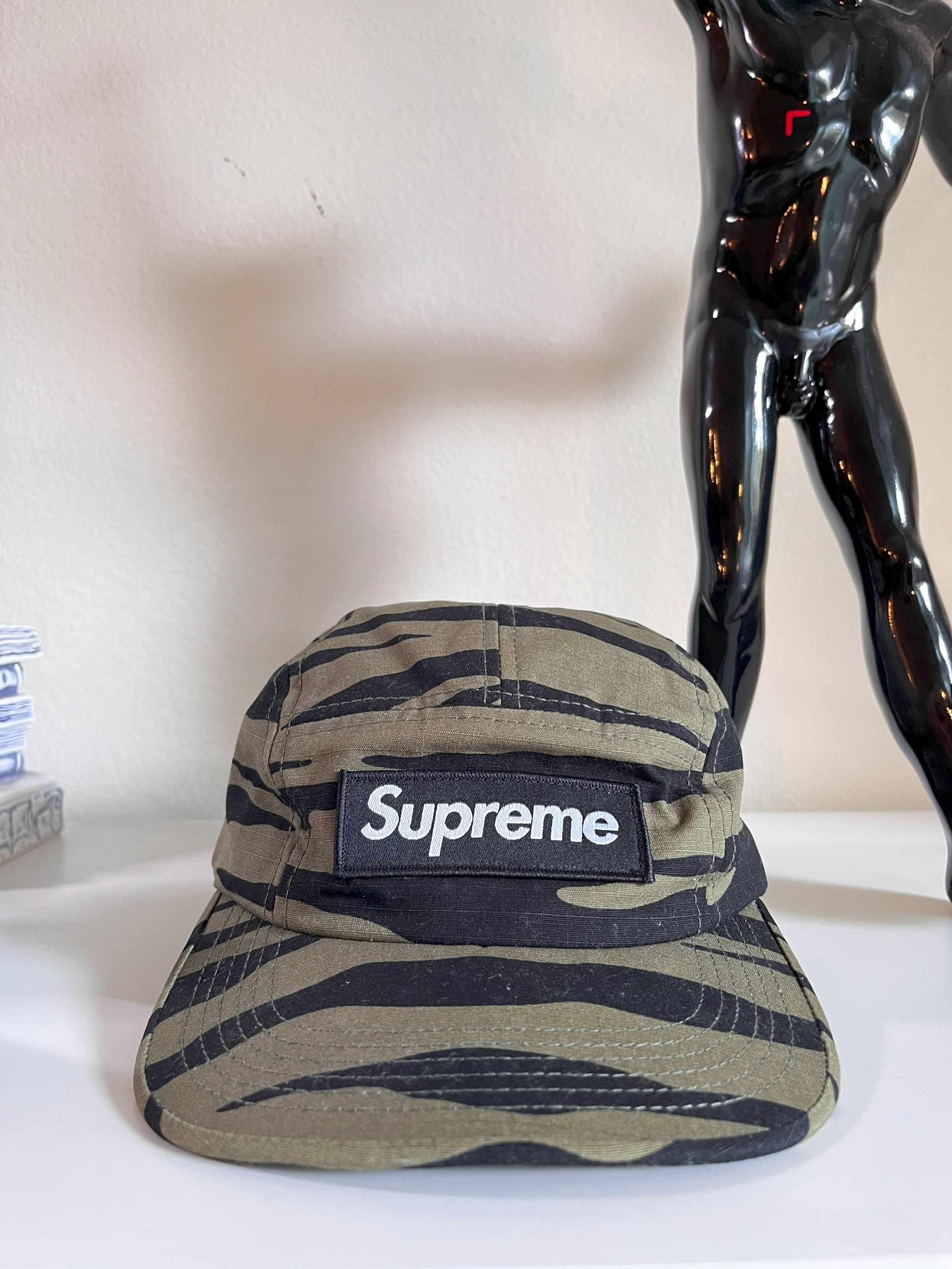 ARCHIVE ICONIC SUPREME ZEBRA PRINT OLIVE CAMP CAP 5 PANEL Accessories
