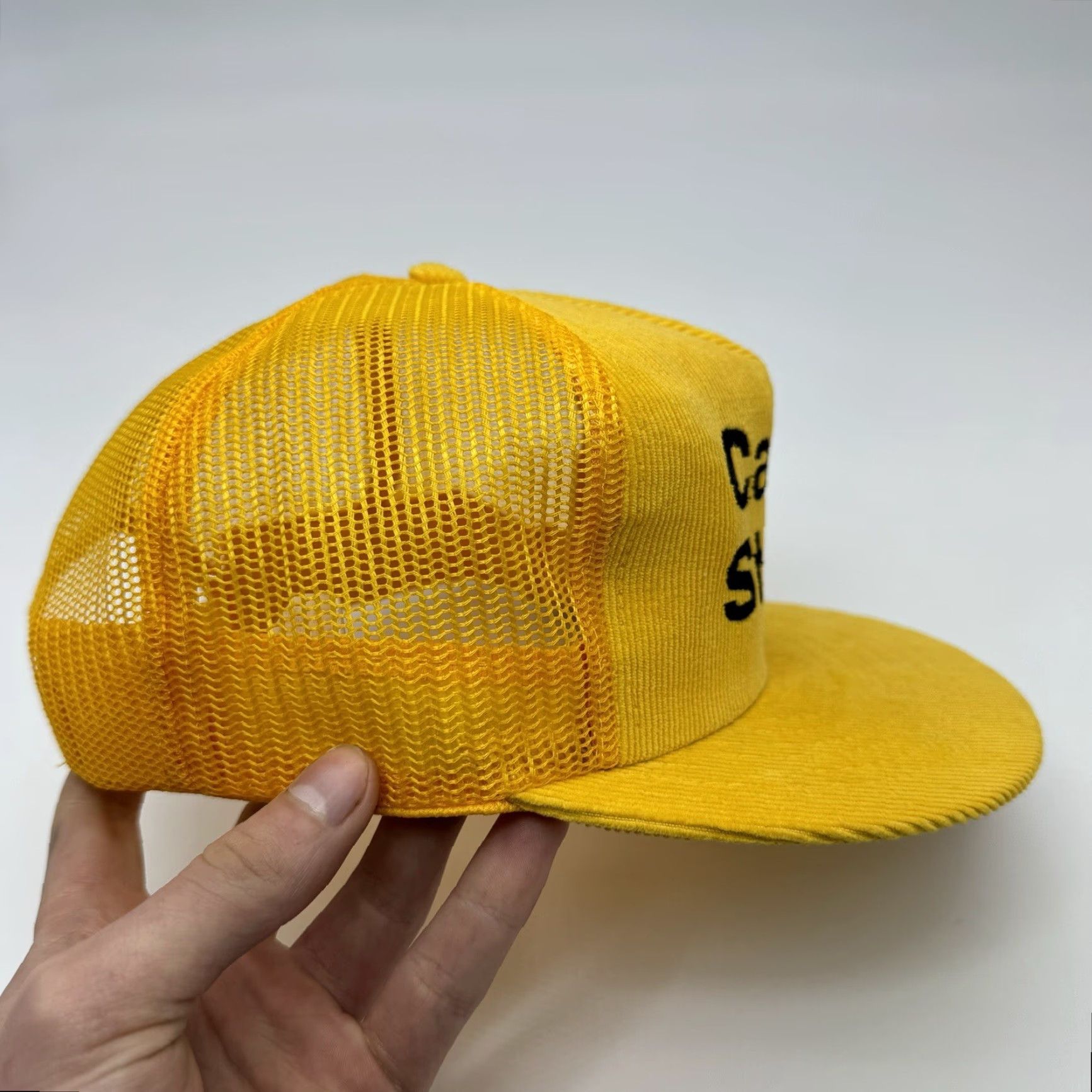 Etro VINTAGE Starline 80s Corduroy Trucker Hat Adjustable Snapback Yellow Retro Casual Mens Size ONE SIZE - 3 Thumbnail