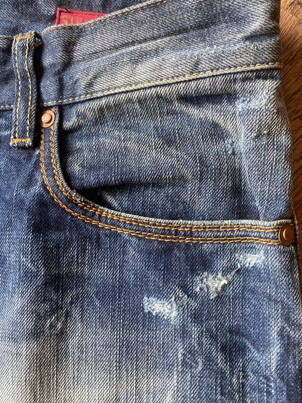 Armani × Vintage Armani Jeans Red Wash Limited Edition Italy Selvage denim Size US 32 / EU 48 - 17 Thumbnail