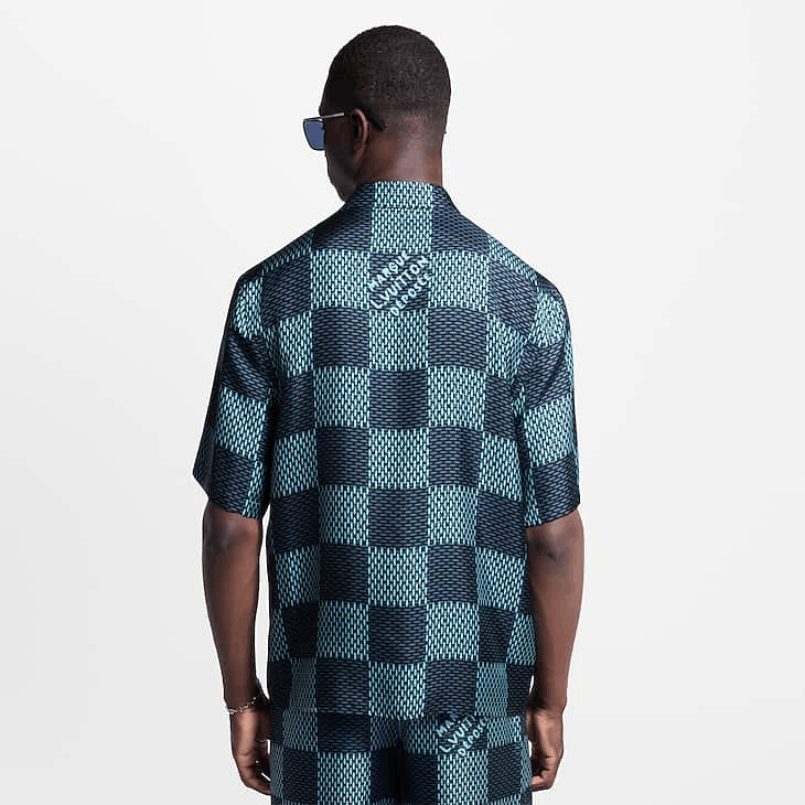 Louis Vuitton Damier Short-Sleeved Silk Shirt Size US L / EU 52-54 / 3 - 3 Thumbnail