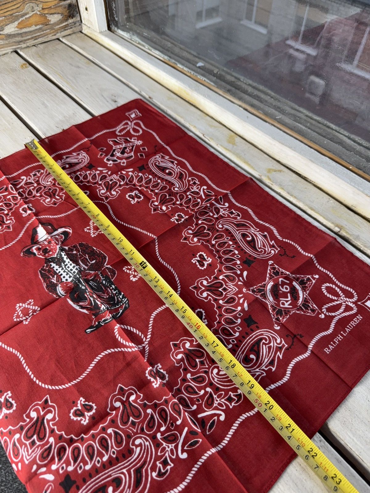 Polo Ralph Lauren 00s Ralph Lauren RL67 Cotton Red Cowboy Western Bandana Size ONE SIZE - 8 Thumbnail