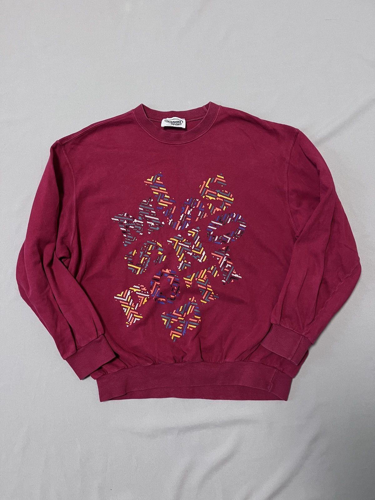 Missoni Missoni Vintage Italy Sport Big Logo Red Sweatshirt Size US M / EU 48-50 / 2 - 1 Thumbnail