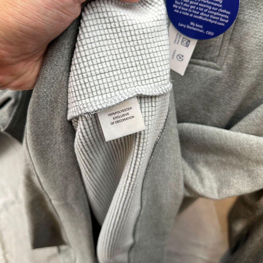 Tailorbyrd TaylorByrd Size XXL Grey Half Zip Active Fleece Long Sleeve Size US XXL / EU 58 / 5 - 6 Thumbnail
