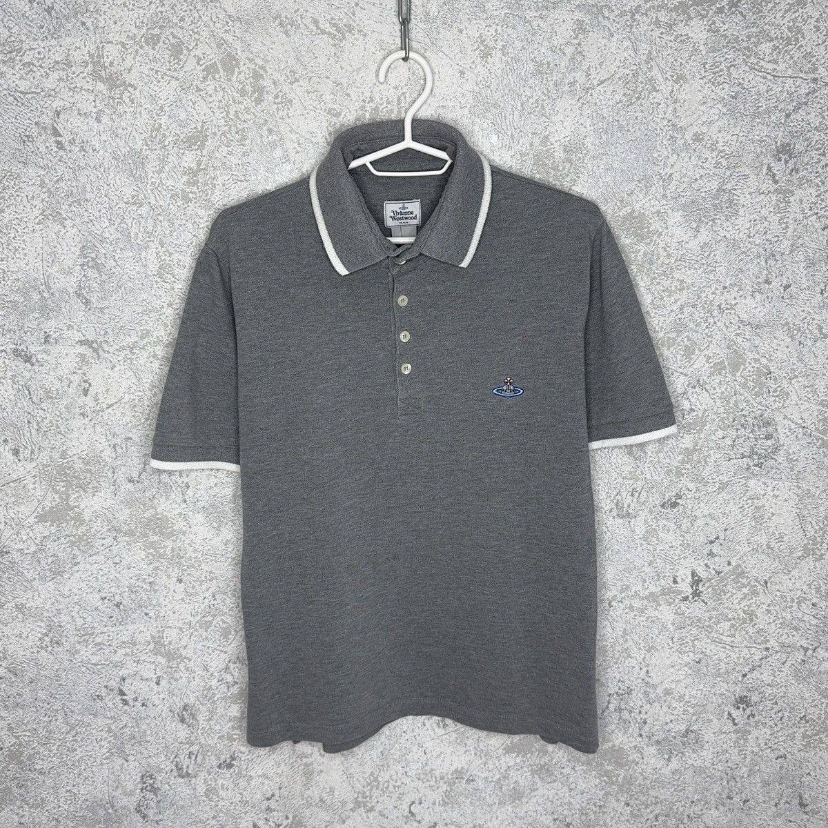 Vivienne Westwood Man Small Logo Classic Gray Polo T-Shirt