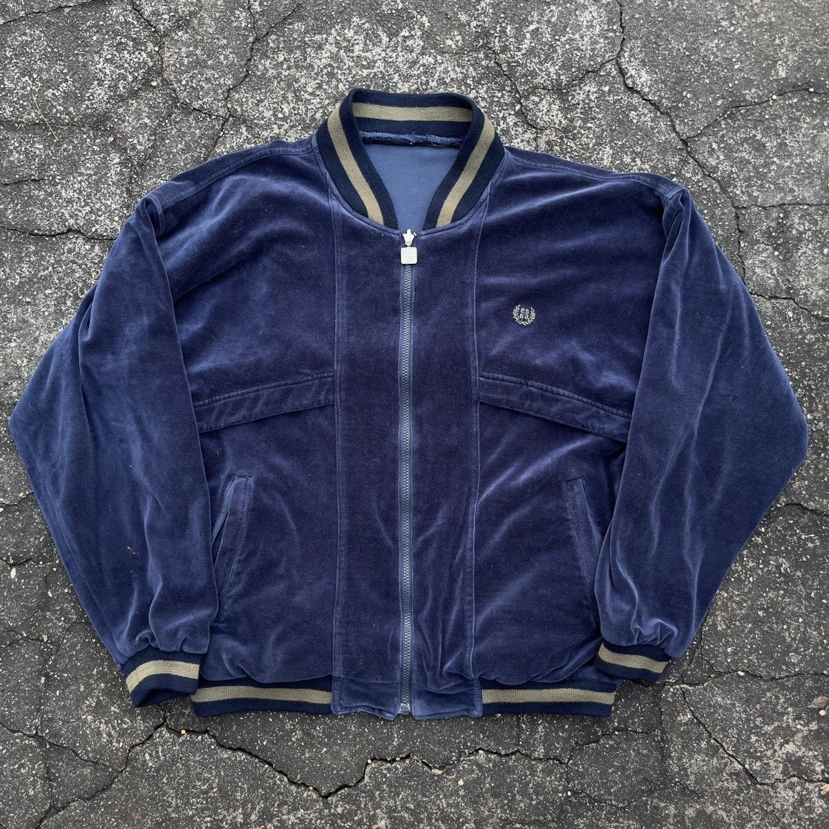 image of Givenchy Silk Velour Track Suit in Navy, Men's (Size 32)