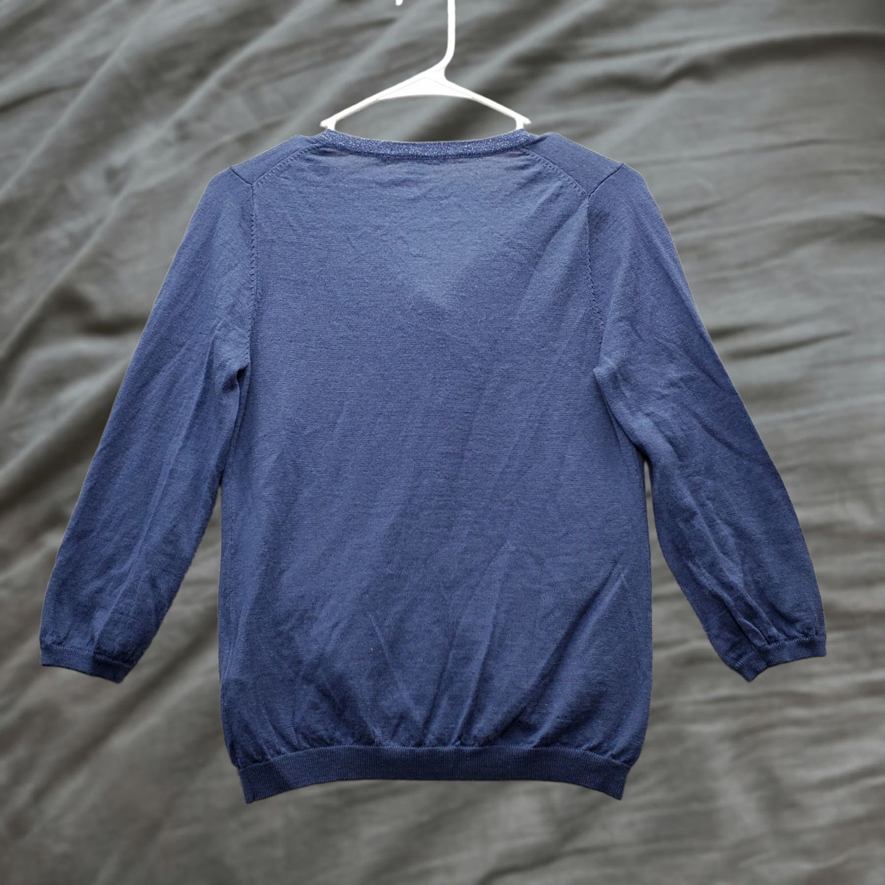 Boden Boden Cardigan Sweater Women's Size 6 Blue Sequin Ribbed Hem & Cuff Front Button Front Size M / US 6-8 / IT 42-44 - 1 Thumbnail