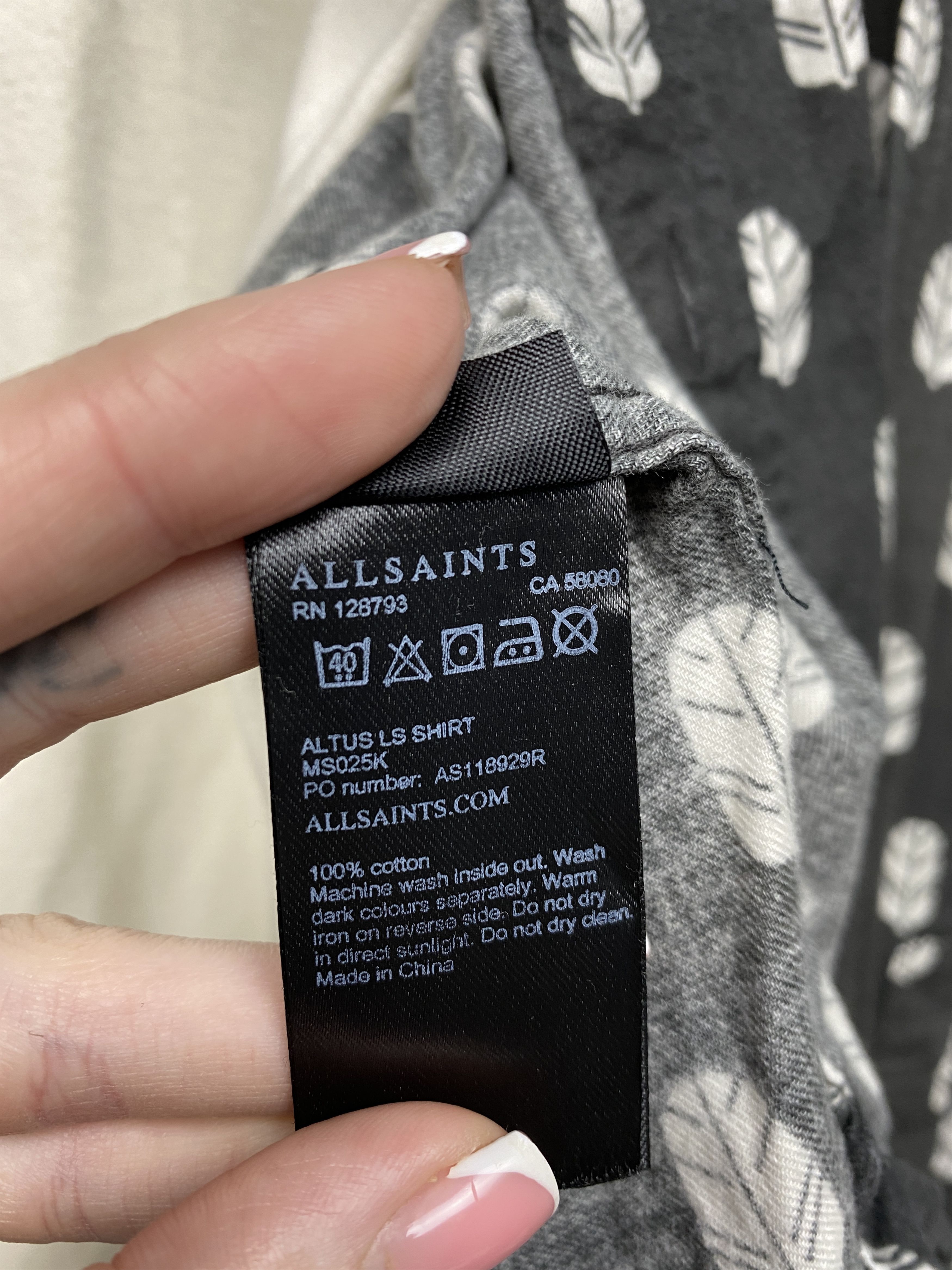 Allsaints × Flannel Allsaints Mens Altus Flannel Shirt Size US L / EU 52-54 / 3 - 4 Thumbnail