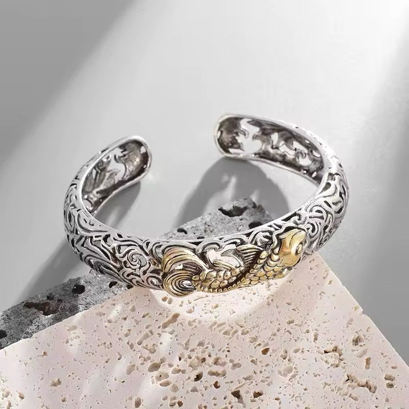 Jewelry × Vintage Retro Vintage Style Koi Fish Bracelet Size ONE SIZE - 4 Thumbnail