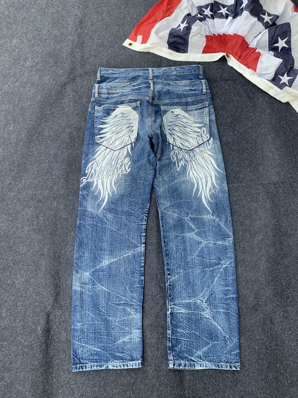 14th Addiction Double waist Japanese denim with lightning pattern. Size US 32 / EU 48 - 1 Thumbnail