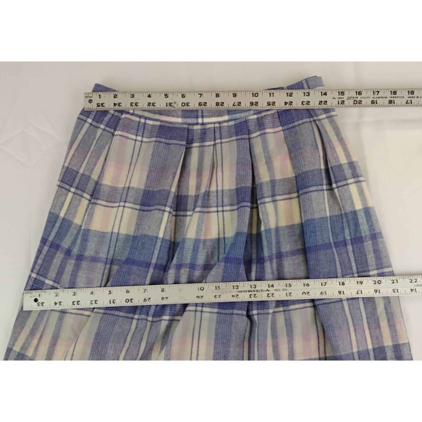 Pendleton Pendleton Pleated Midi Skirt Women's 29" Purple Plaid Wool Size 28" / US 6 / IT 42 - 7 Thumbnail