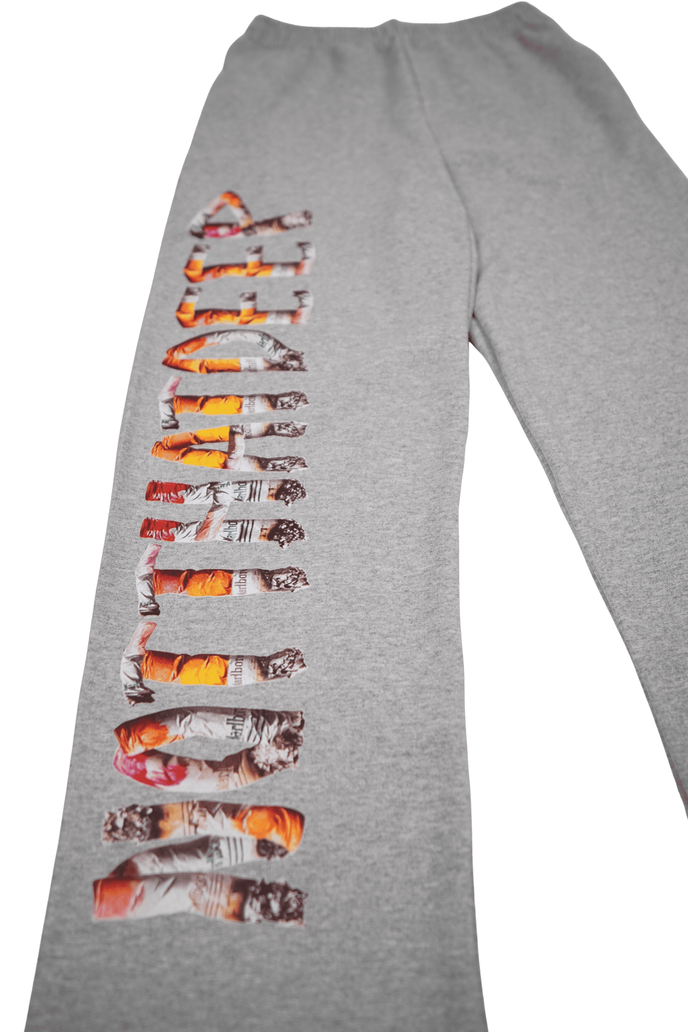 Japanese Brand Grey Cigarette Spell out Sweatpants Size US 32 / EU 48 - 3 Thumbnail