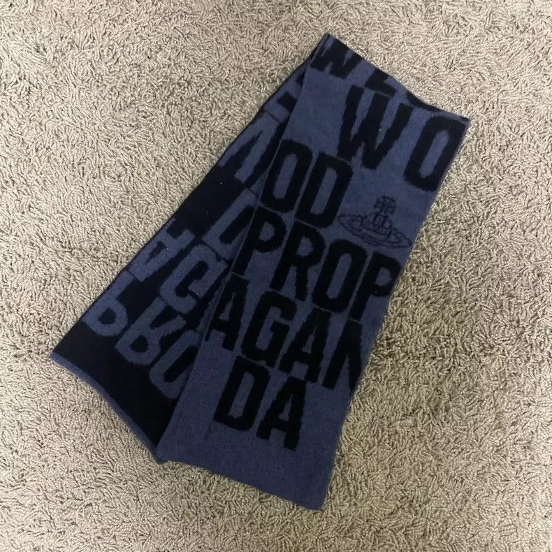 Vivienne Westwood Vivienne Westwood Blue and black lettering on the scarf Size ONE SIZE - 2 Thumbnail