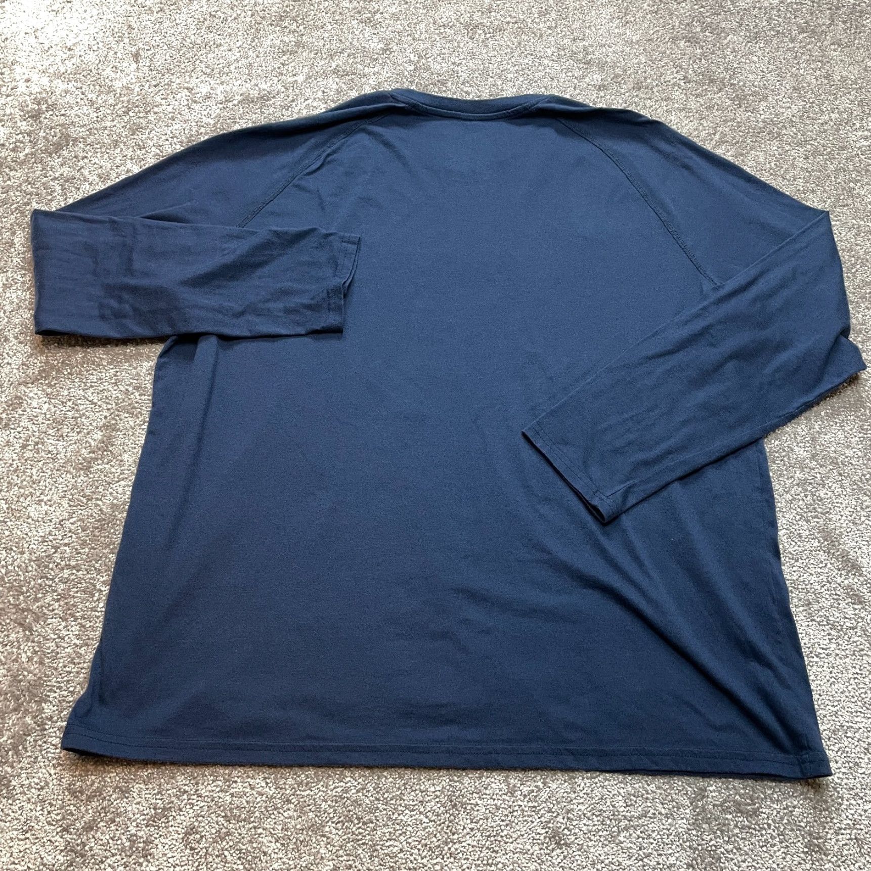George George Shirt Mens XL Blue Long Sleeve Crew Neck Knit Cotton Blend Solid T-Shirt Everyday Classic Size US XL / EU 56 / 4 - 8 Thumbnail