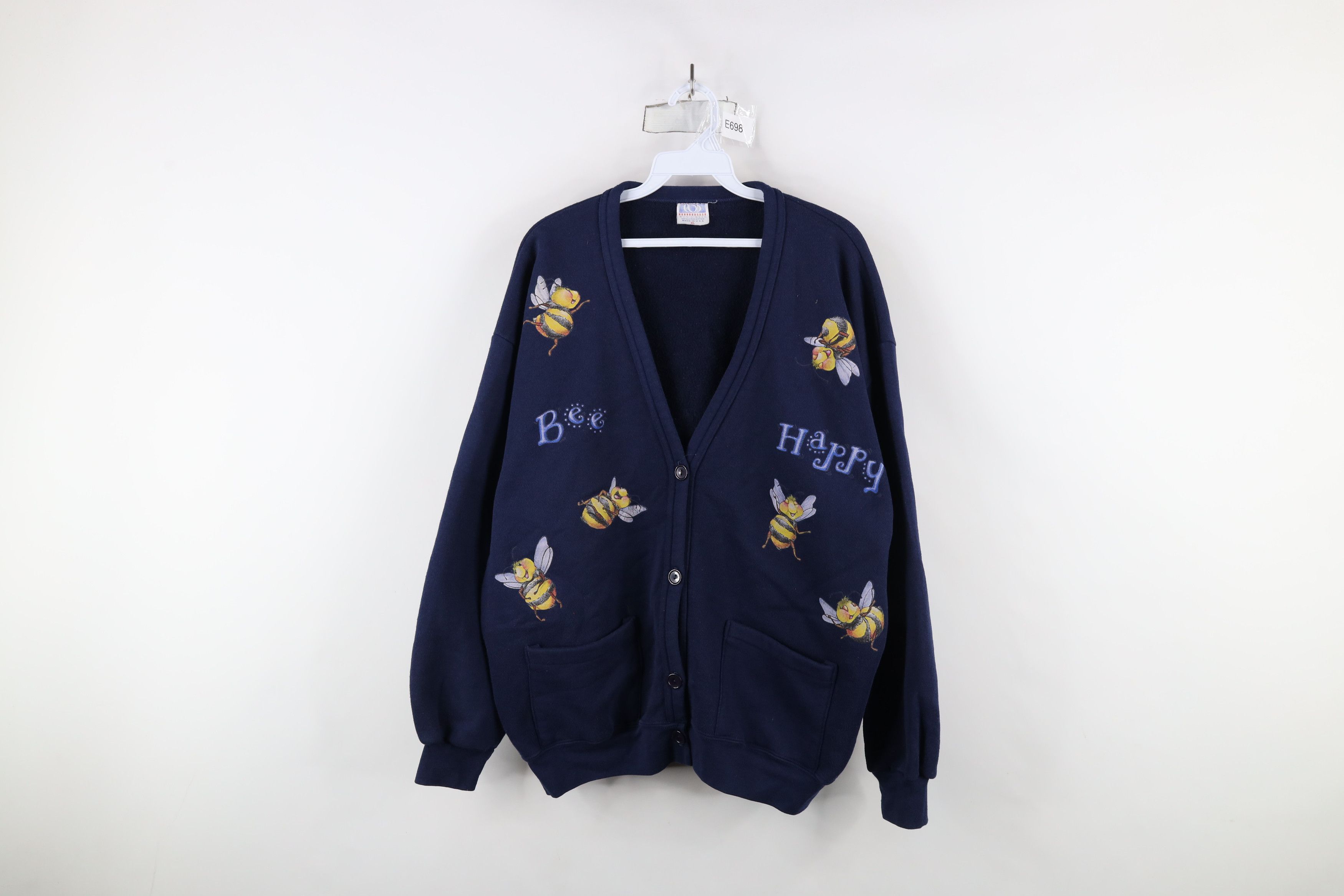 Vintage Vintage 90s Streetwear Bumblebee Cardigan Sweatshirt USA Size XL / US 12-14 / IT 48-50 - 1 Thumbnail