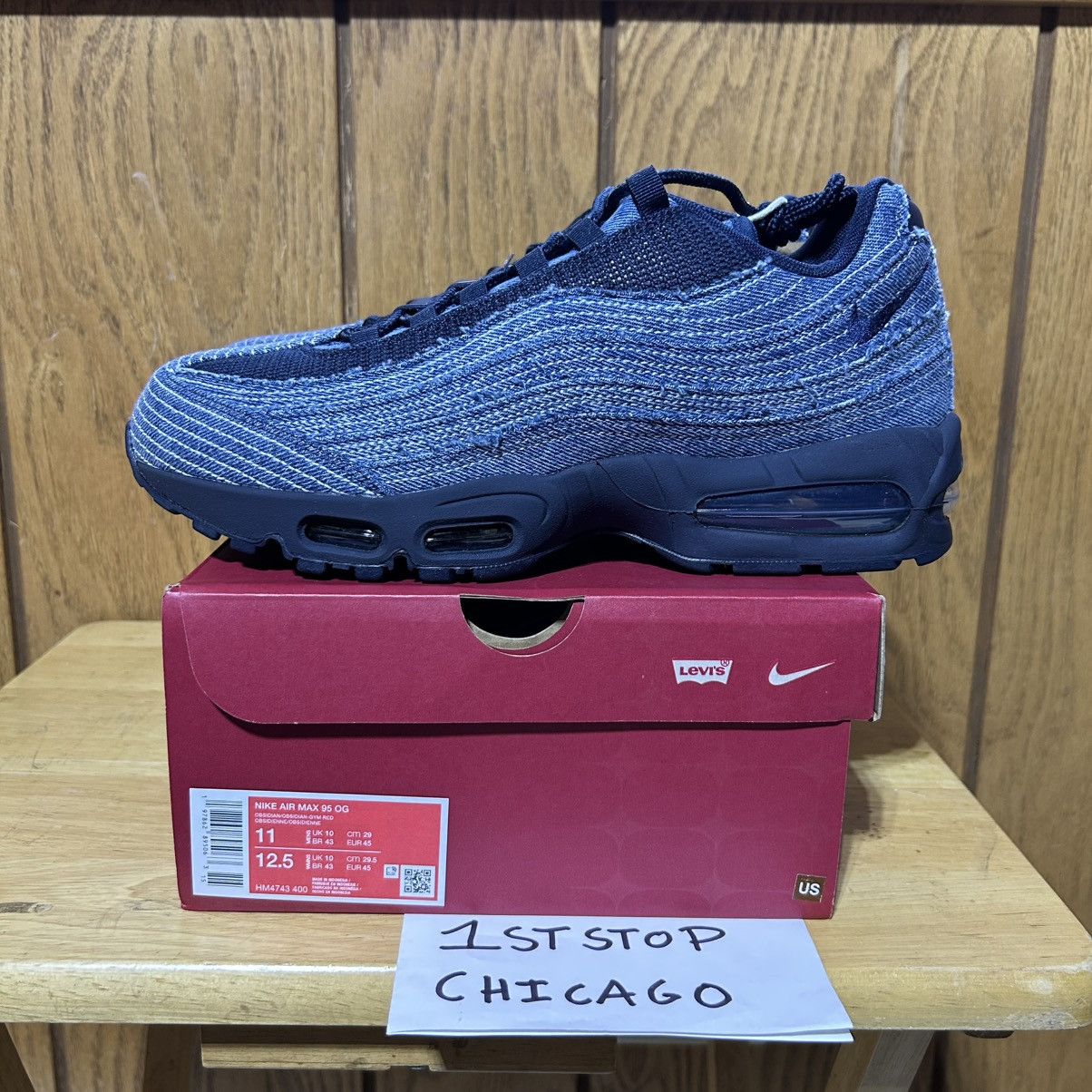 Levi's × Nike Levi's x Nike Air Max 95 OG Denim 11 US NEW HM4743-400 Size US 11 / EU 44 - 3 Thumbnail