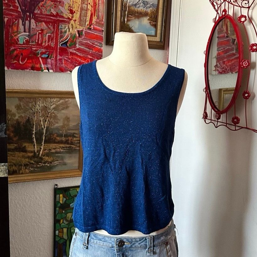 Other kikit blue sparkly tank top Size L / US 10 / IT 46 - 1 Thumbnail