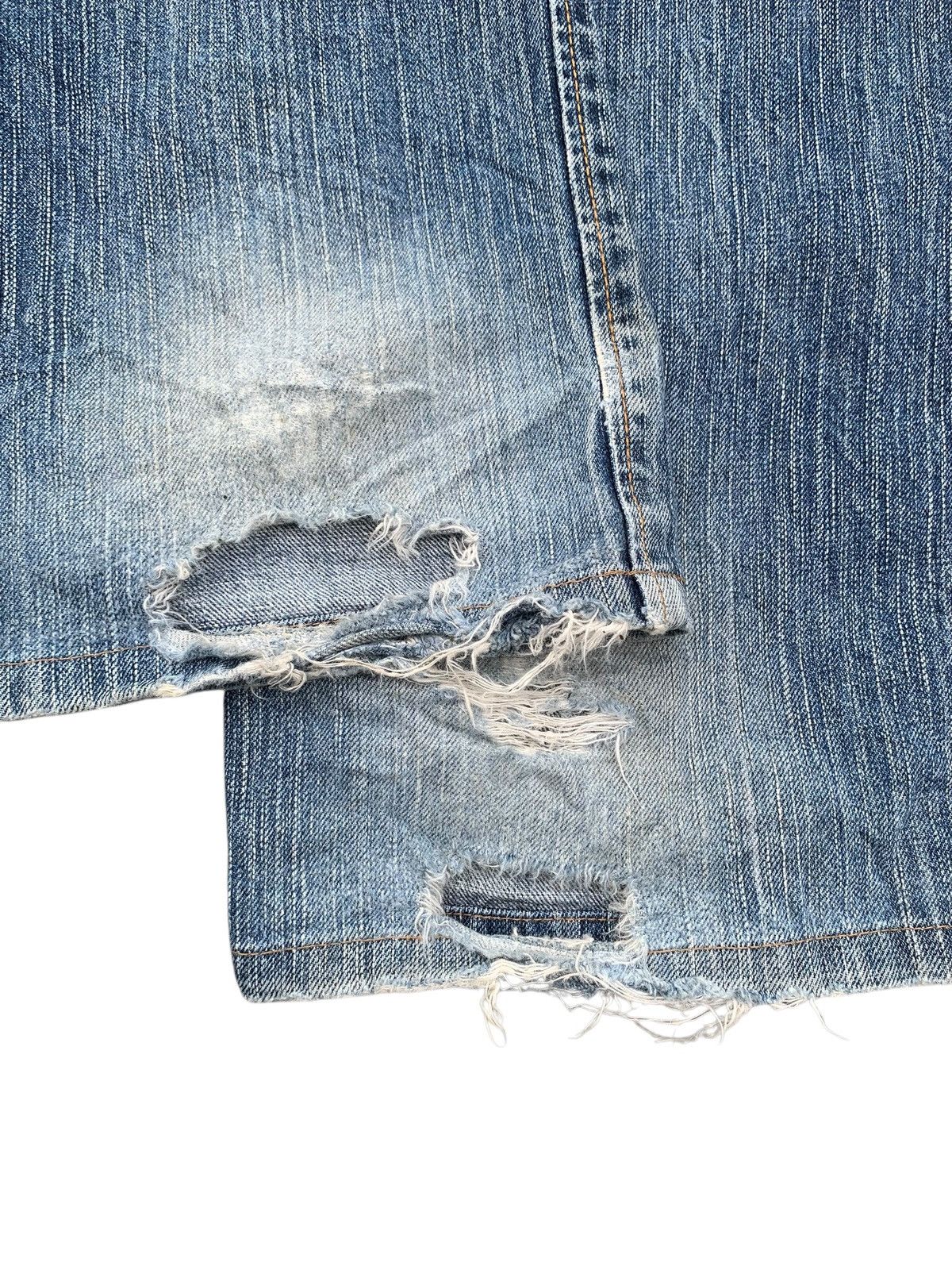 Edwin VINTAGE EDWIN 505z SELVEDGE FADED & RUSTY DISTRESSED DENIM Size US 29 - 25 Thumbnail