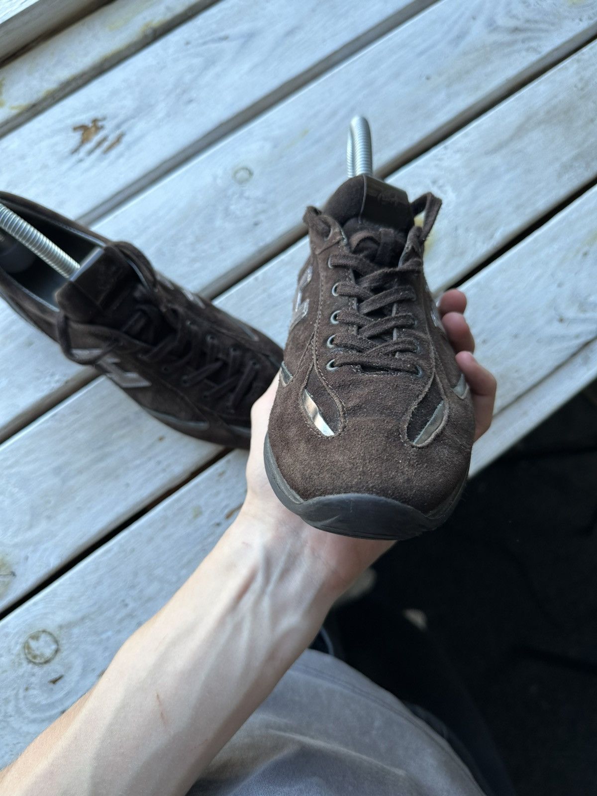 Hogan 🚨HOGAN REBEL LOW SNEAKERS BIG LOGO Y2K BROWN RARE LUXURY Size US 8 / IT 38 - 11 Thumbnail