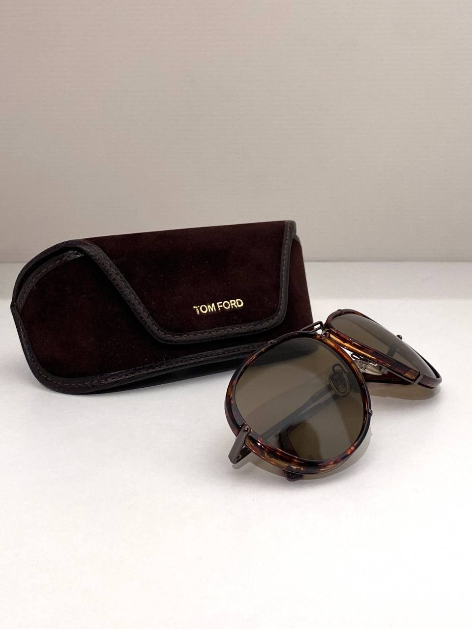 Tom Ford Tom Ford Cyrille Havana Aviator Pilot Vintage TF Sunglasses Size ONE SIZE - 9 Thumbnail