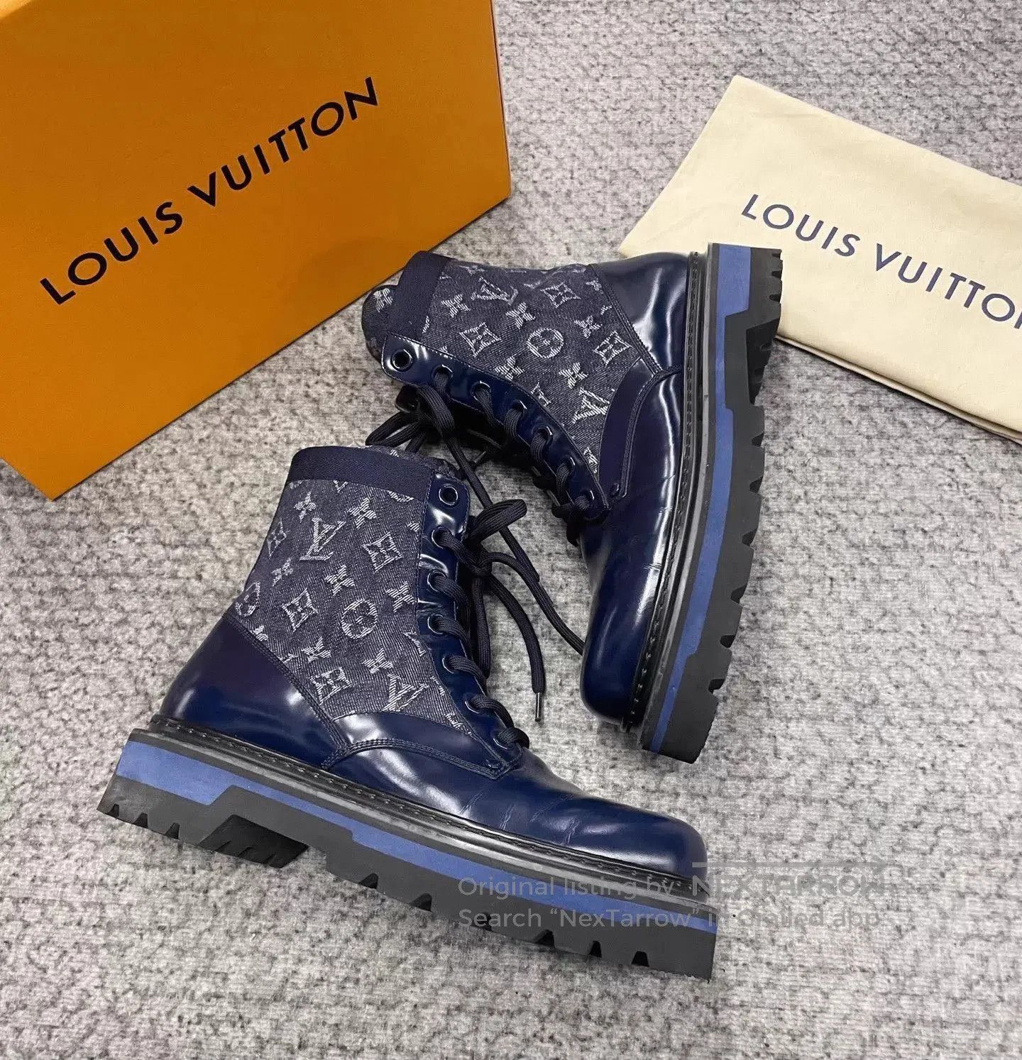 Louis Vuitton Blue Leather Lace. Size US 8 / EU 41 - 4 Thumbnail