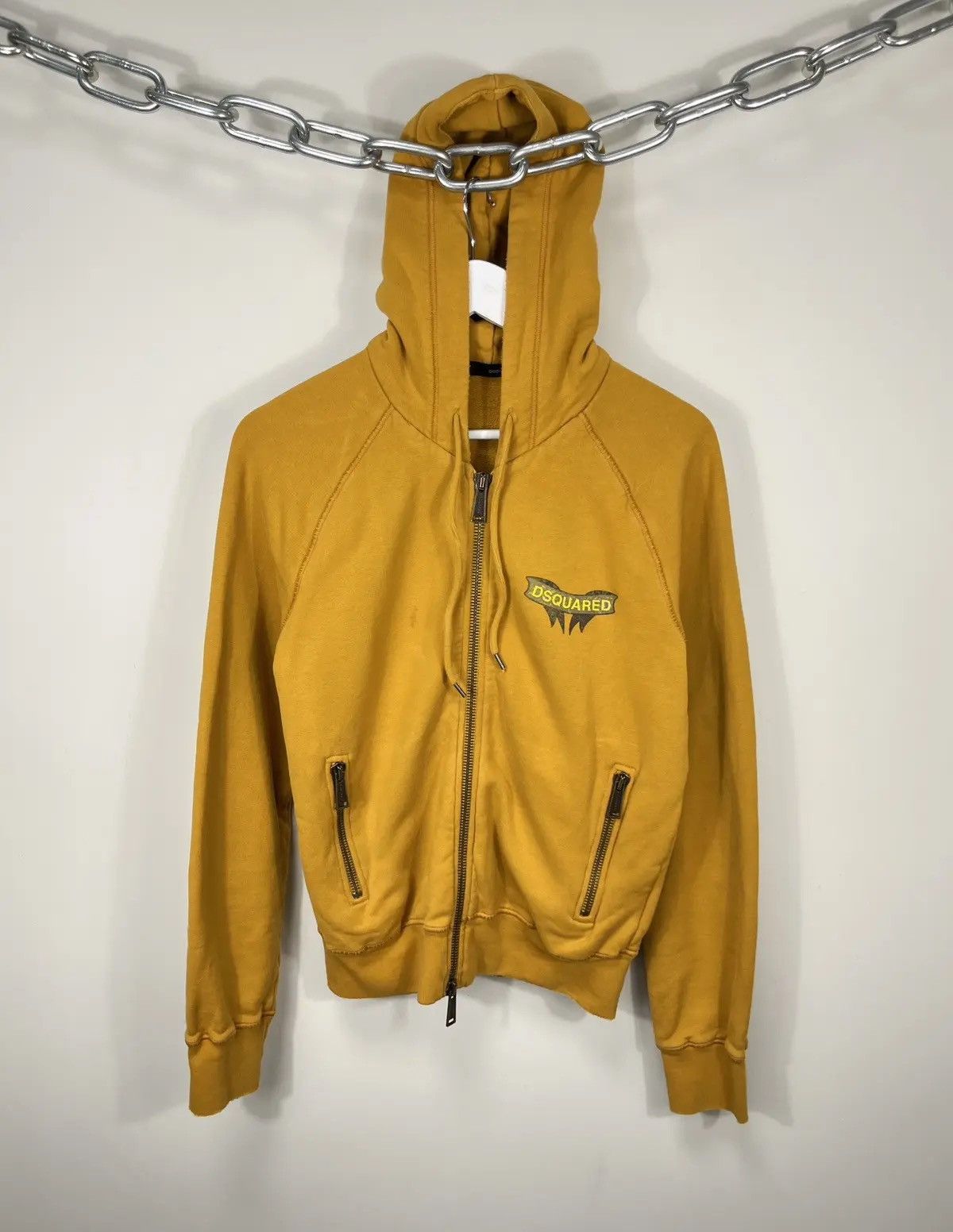 Dsquared2 Dsquared2 Luxury Yellow Big Logo Zip Up Hoodie Size US M / EU 48-50 / 2 - 1 Thumbnail
