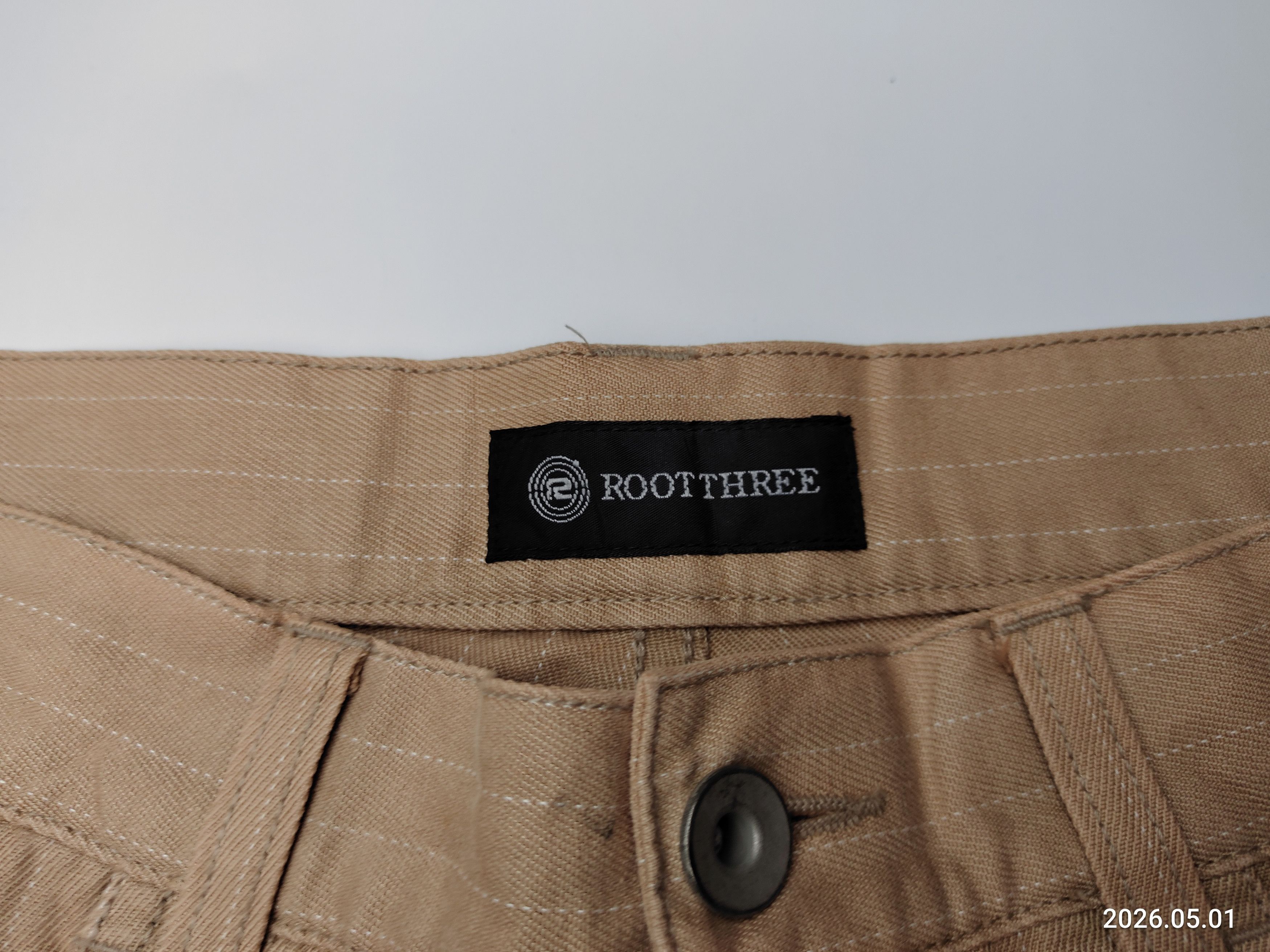 Japanese Brand ROOT THREE Heavy Cotton STRIPE FLARE CHINO PANTS JEANS Size US 29 - 5 Thumbnail